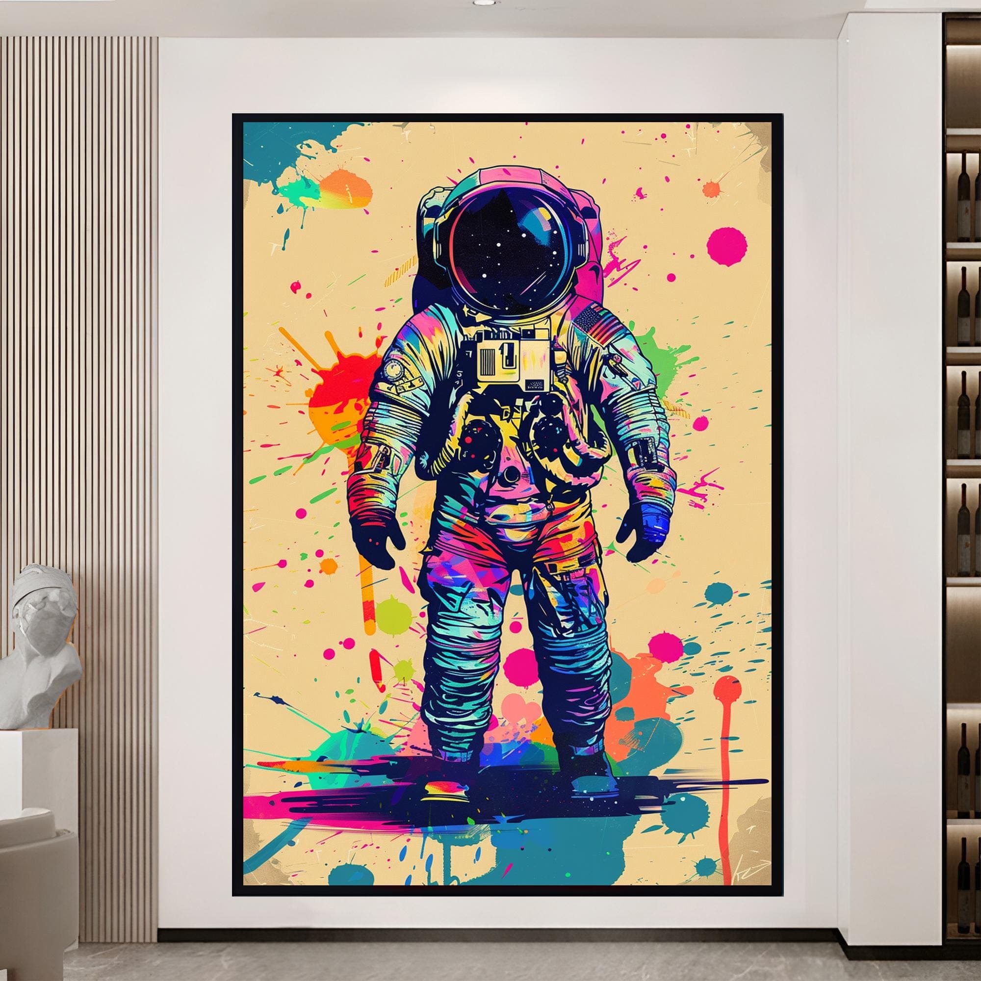 Astronaut Art Space Decor Science Gift Framed Artwork Large Wall Art Modern Unique Street Graffiti Decor Printable Wall Art Minimalist Art - image 5