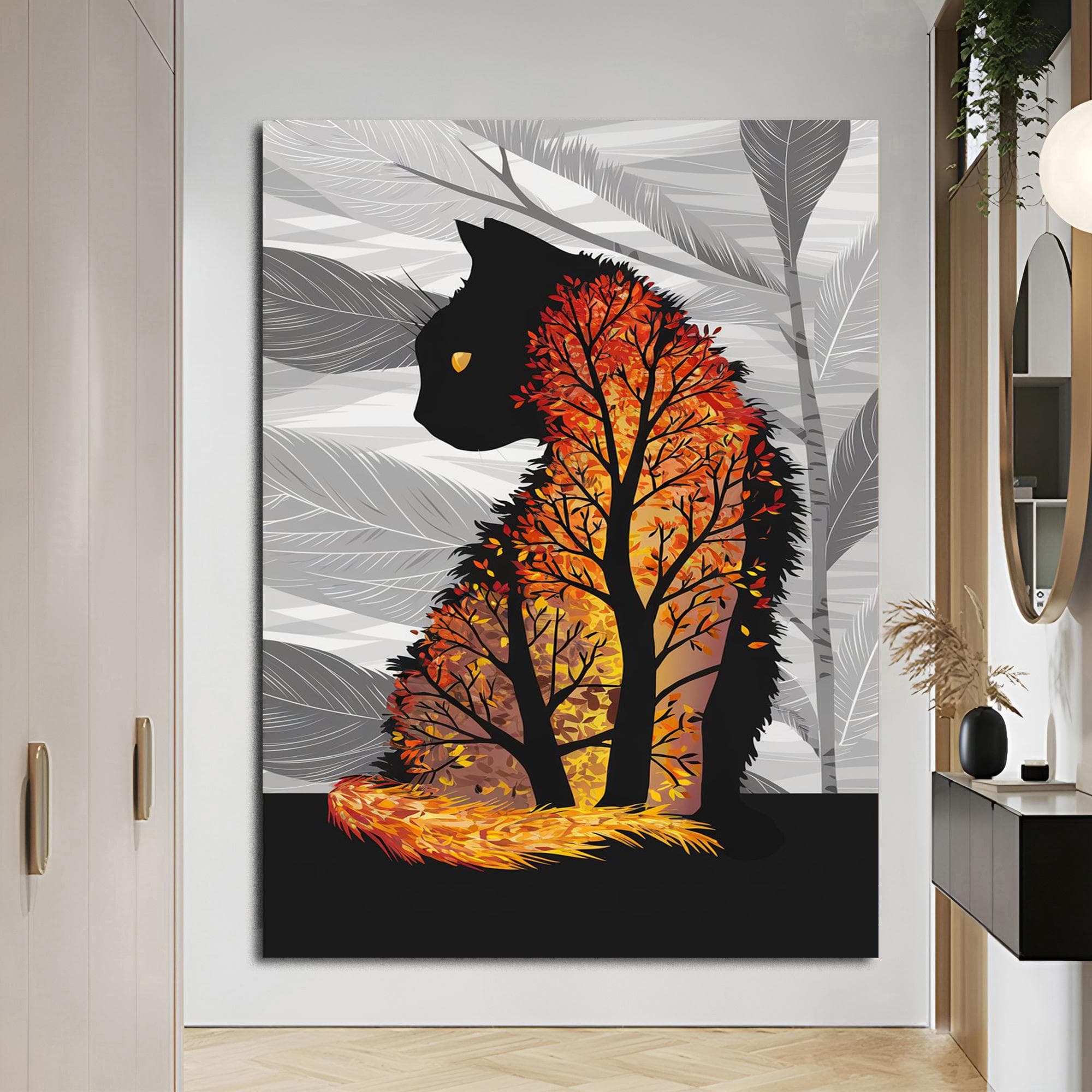 Cat Decor Framed Wall Art Nature Themed Art Pet Gift Gift for Cat Mom Nursery Wall Art Cat Lover Gift Large Cat Wall Art Birthday Gift - image 3