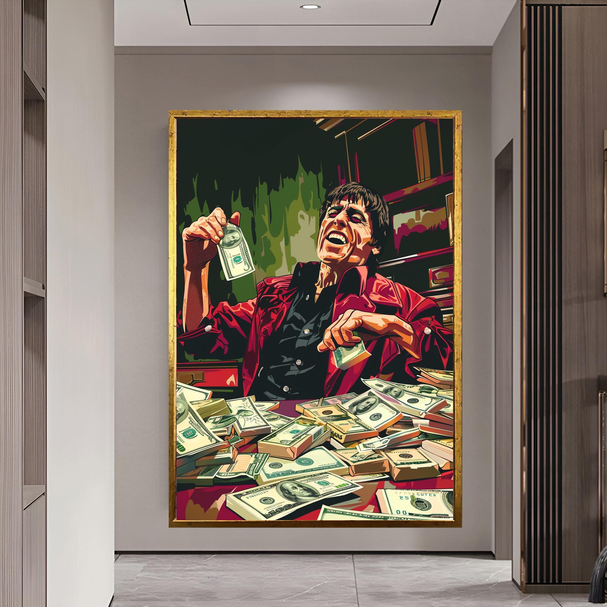 Scarface Canvas, Tony Montana Wall Art, Al Pacino Wall Art  Large Wall Art, Vintage Scarface Canvas, Black Framed Canvas Dad Gift ideas