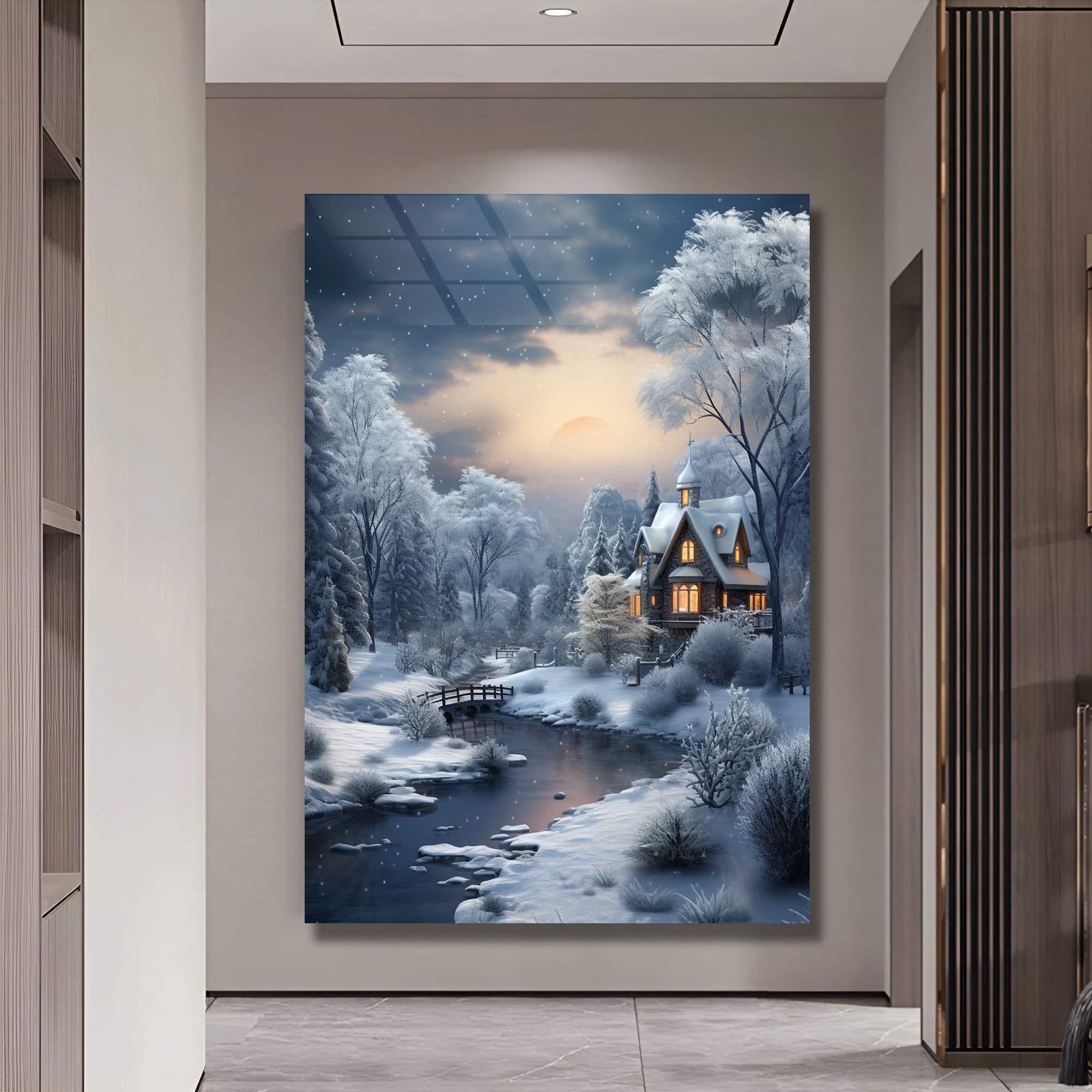Winter Is Coming Wall Art, Winter Themed Wall Art, Snow Glass Art, Art Glass, Luxury Wall Art, Christmas Themed Art, Office Wall Decor, Gift - image 4