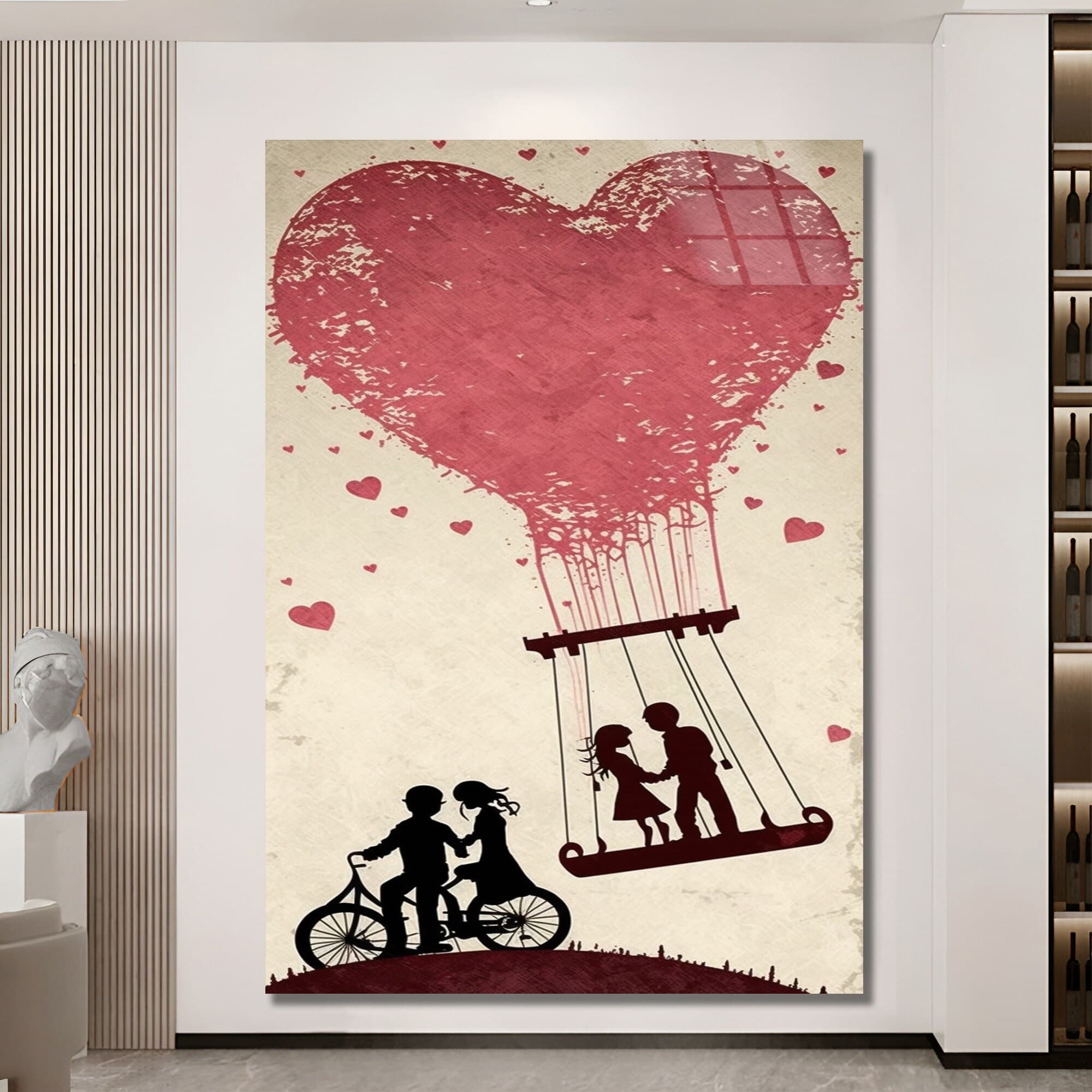 Banksy Wall Art, Love Glass Art, Valentine's Day Gift, Gift For Lover, glass Art, Large Wall Art, Christmas Gift, housewarming gift Wall Art - image 4