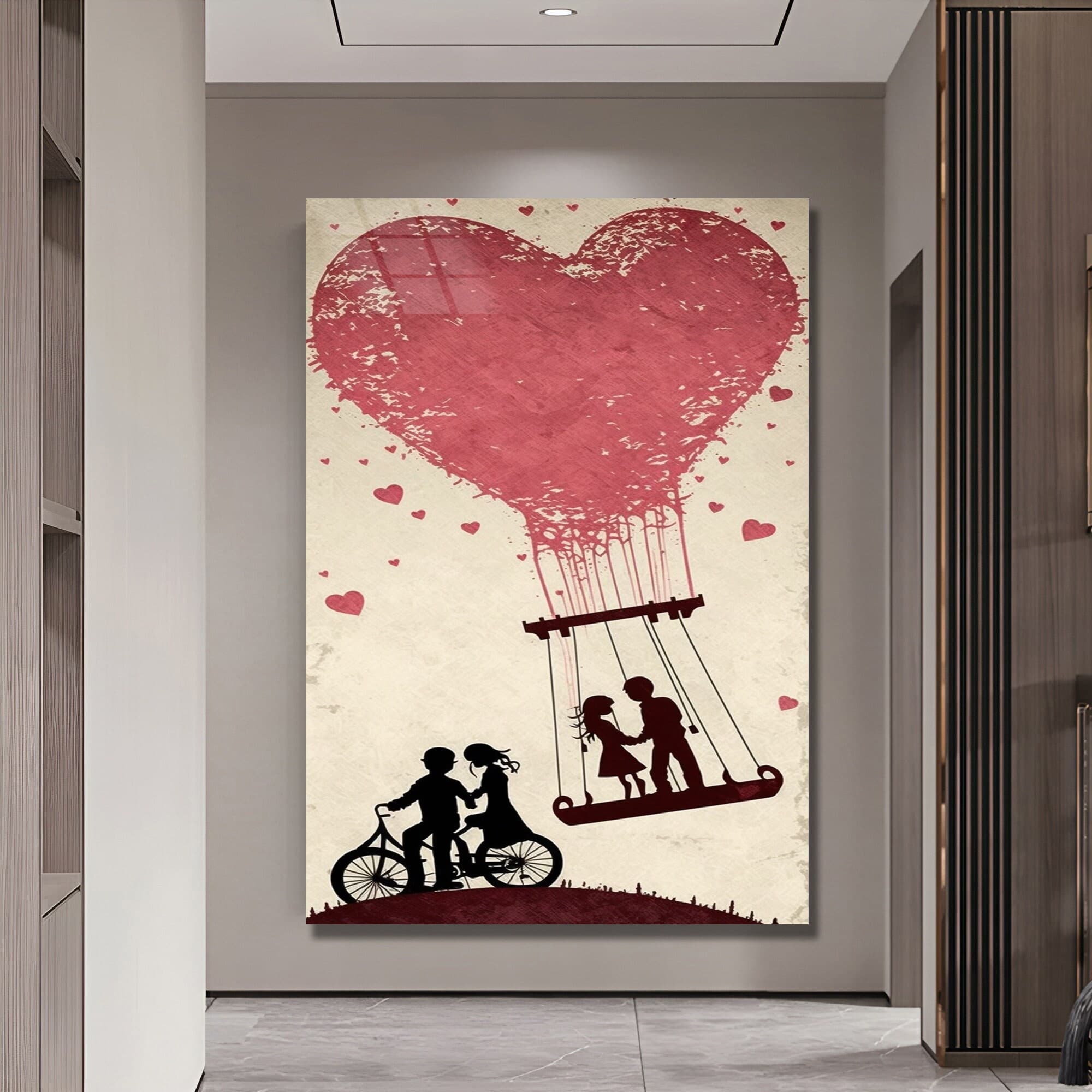 Banksy Wall Art, Love Glass Art, Valentine's Day Gift, Gift For Lover, glass Art, Large Wall Art, Christmas Gift, housewarming gift Wall Art