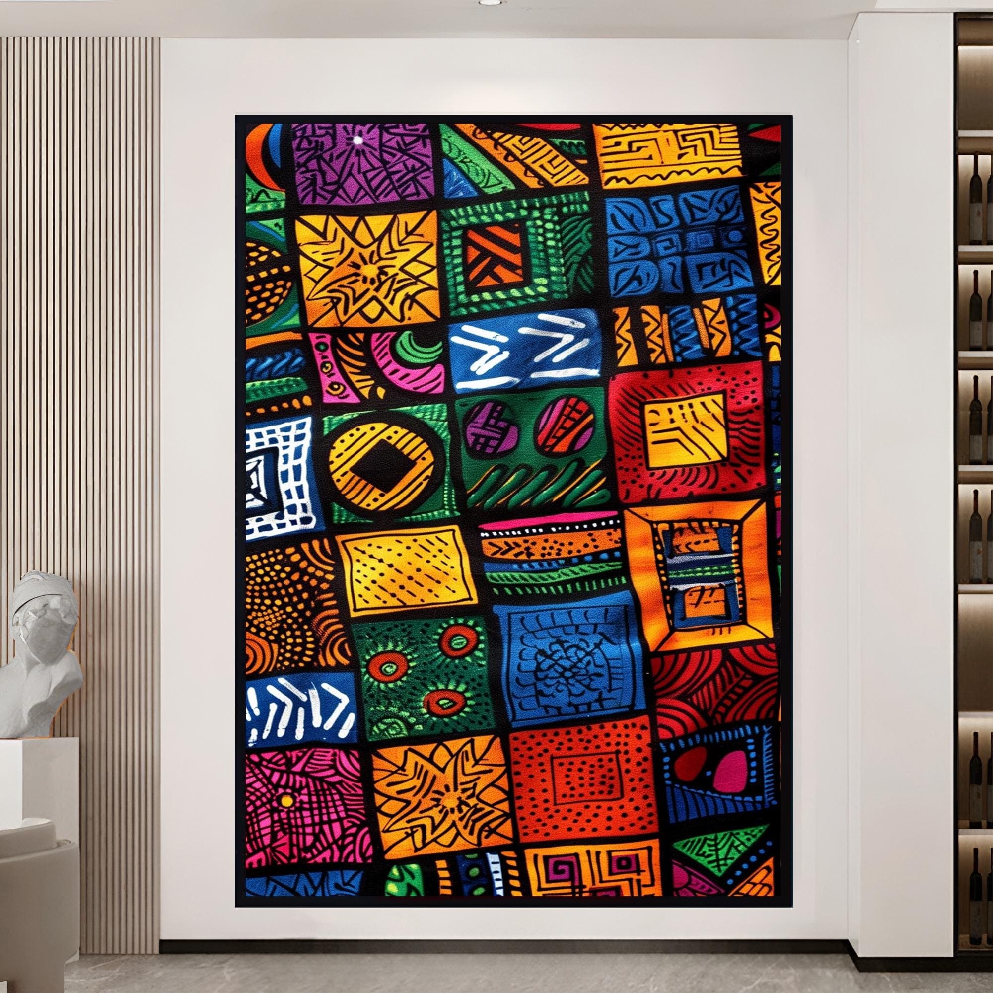 African American Art Canvas Wall Decor African Pattern Abstract Wall Decor African Culture Modern African Art African Style Wall Hanging - image 3