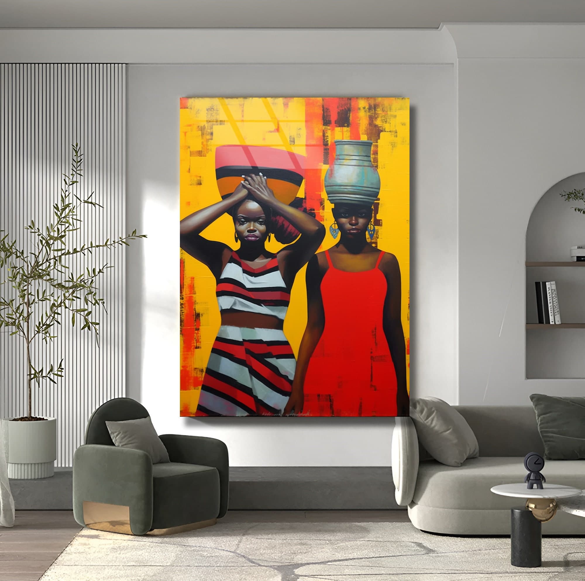 Tribal Wall Art, African Culture Glass Art, African Woman Art, Glass Art, Wall Hanging, Luxury Wall Art Gift For mom, Fashion Wall Decor Art - image 4