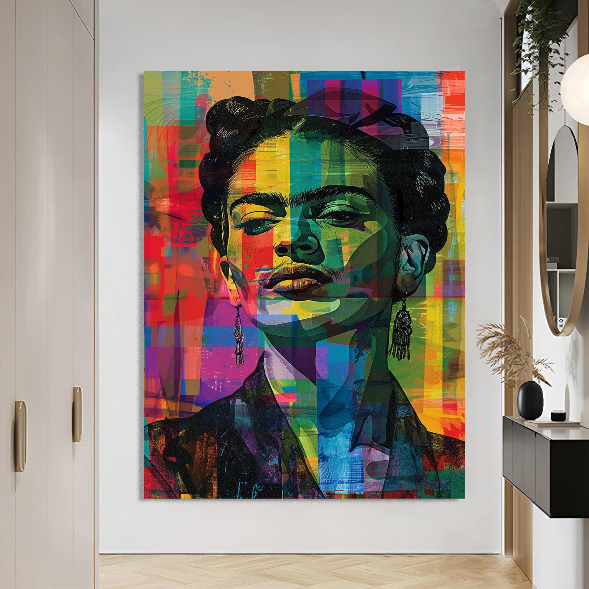 Frida Kahlo Pop Art Canvas, Modern Mexican Artist Portrait, Artistic Home Decor, Feminist Icon Artwork, Unique Frida Kahlo Art Gift for Mom - image 3