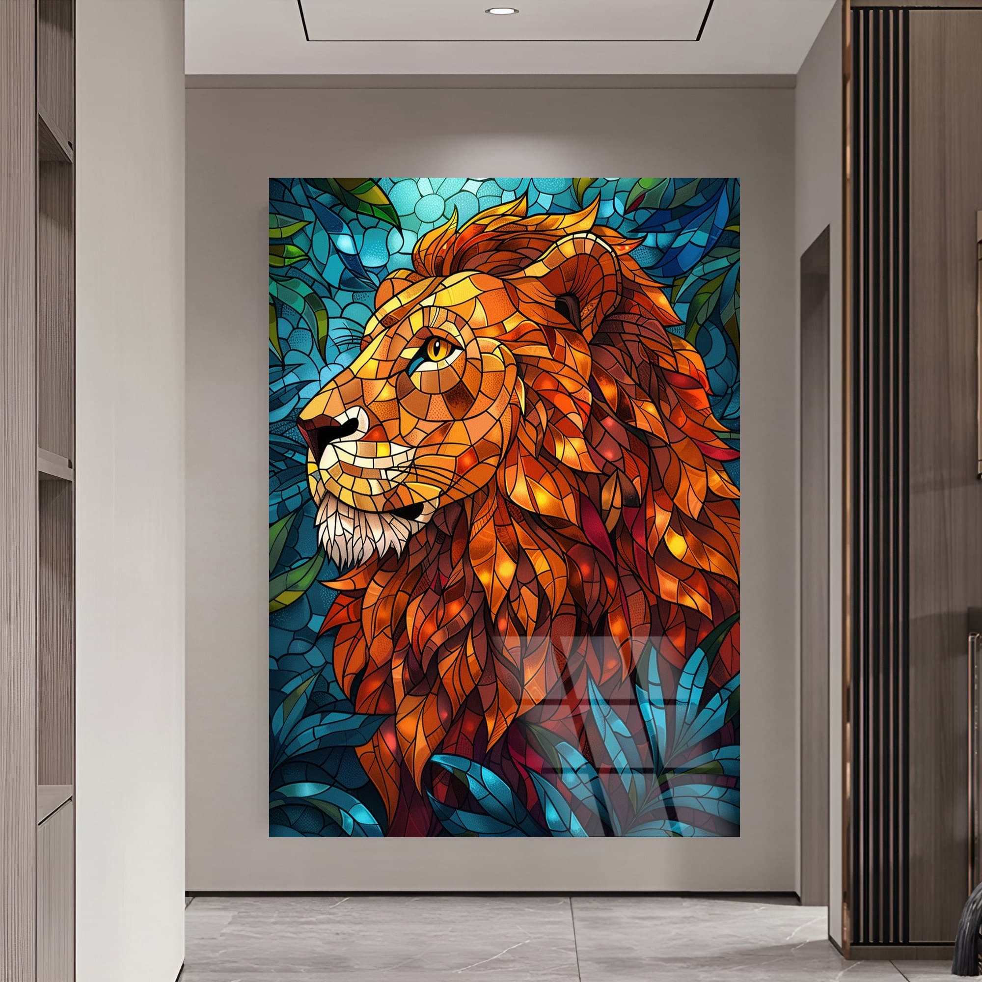 Tempered Glass wall Art lion decor Stained window decor wall art gifts luxury wall art glass print office design modern unique fashion art - image 5