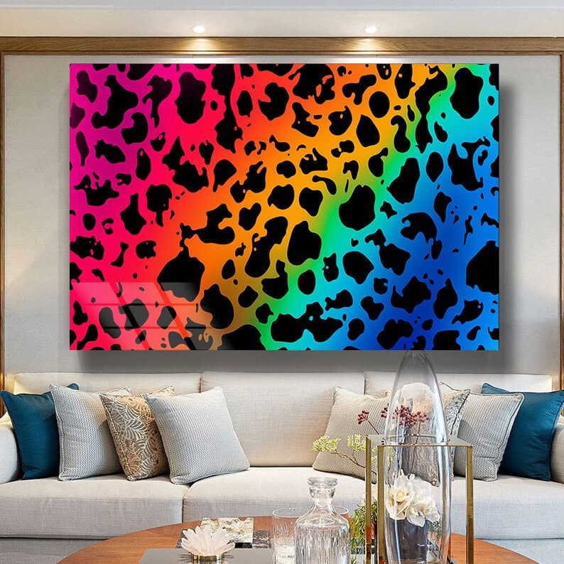 Abstract Glass Art Patterned wall decor Leopard Pattern Decoration, Art Glass, Large Wall Art, Art for livingroom, Luxury wall Art Home Art - image 5