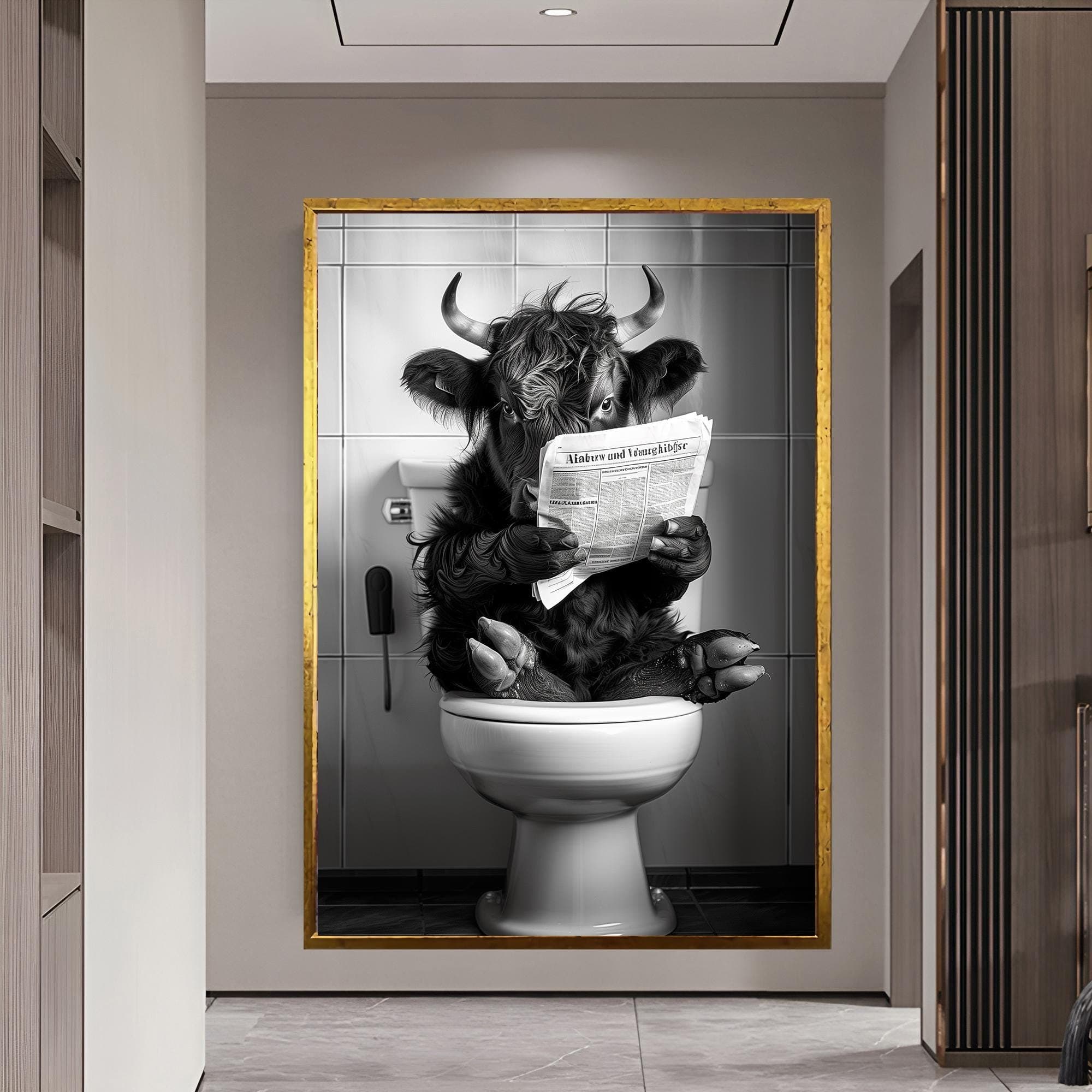 Bathroom Wall Art Animal Print Nursery Decor Funny Artwork Bar Decor Wall Hanging Extra Large Wall Art Canvas Frames Large Artwork Wall Art