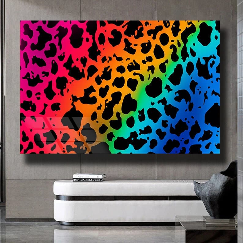 Abstract Glass Art Patterned wall decor Leopard Pattern Decoration, Art Glass, Large Wall Art, Art for livingroom, Luxury wall Art Home Art - image 4