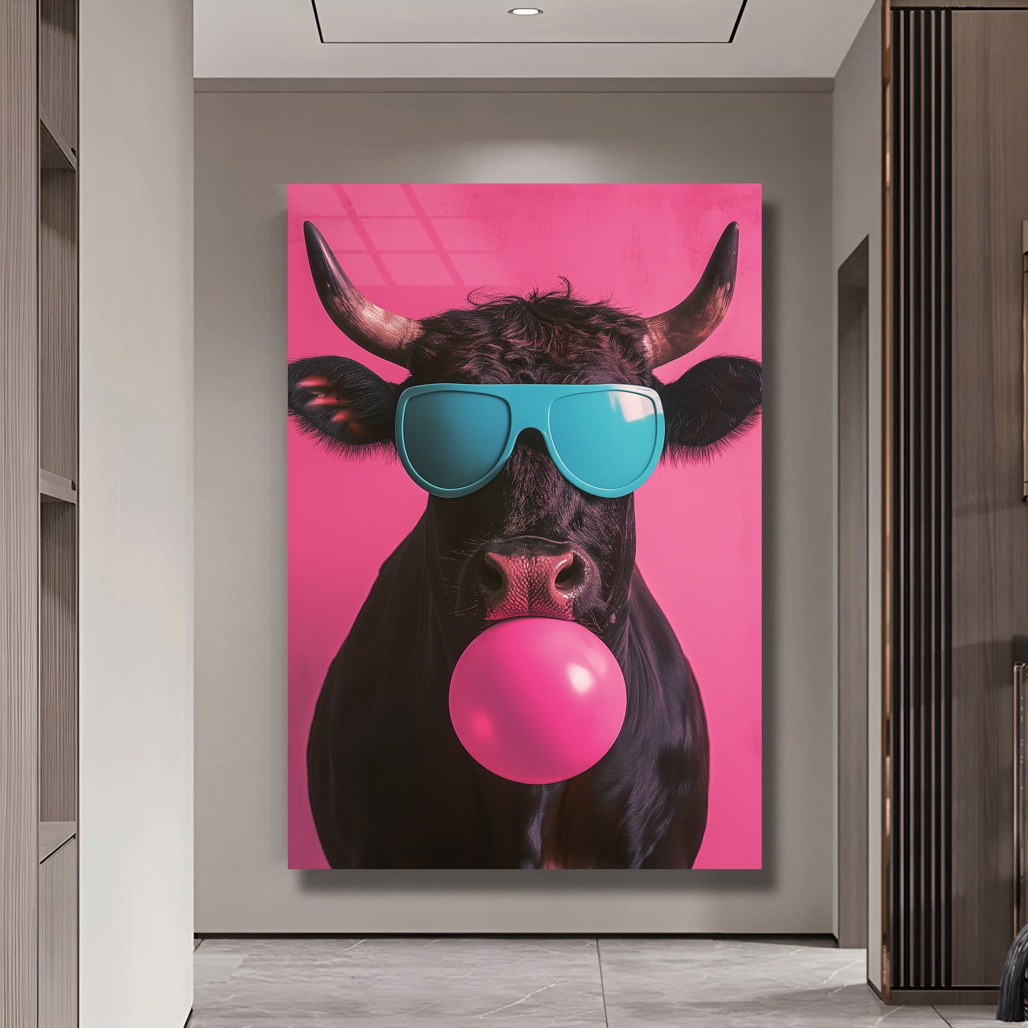 3D bull Glass Wall Art Glass bull wall decor modern bull glass wall art unique bull glass art luxury wall art nursery wall art home decor