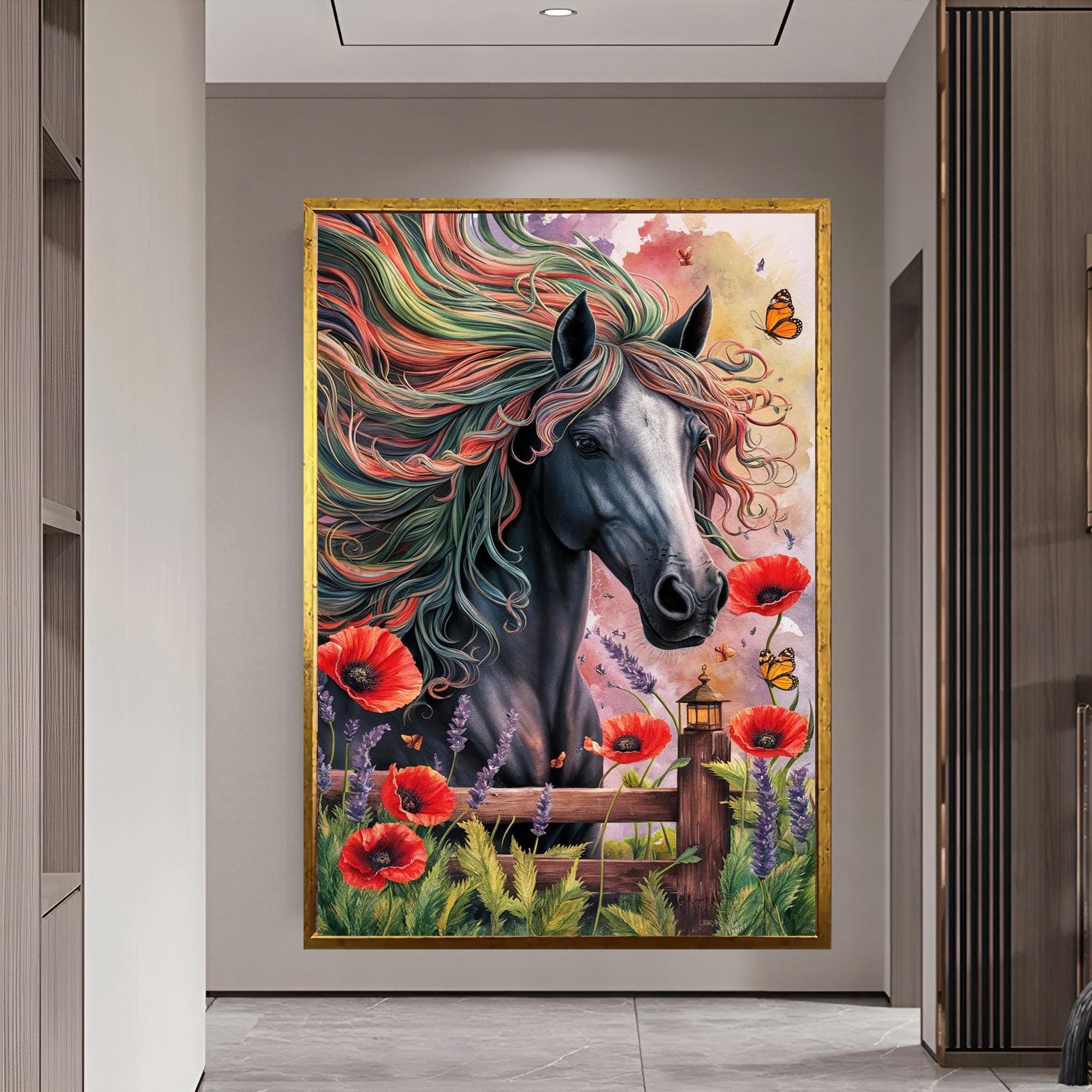 Horse Head Wall Art, Canvas Print, Horse Prints, Photo Canvas, Horse Gifts, Modern Wall Art, Wall Print, Boho Over Bedding Decor Horse Art