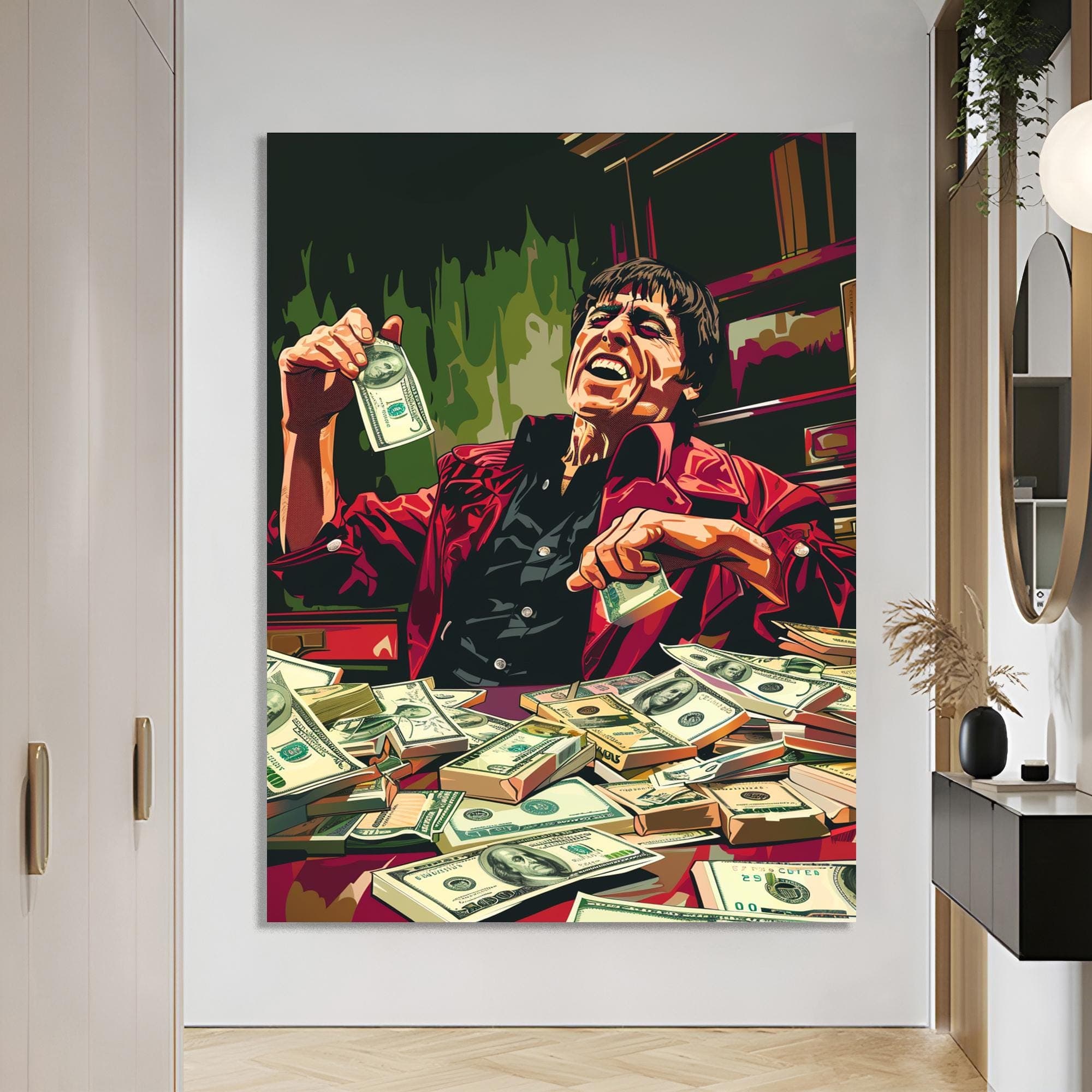 Scarface Canvas, Tony Montana Wall Art, Al Pacino Wall Art Large Wall Art, Vintage Scarface Canvas, Black Framed Canvas Dad Gift ideas - image 3