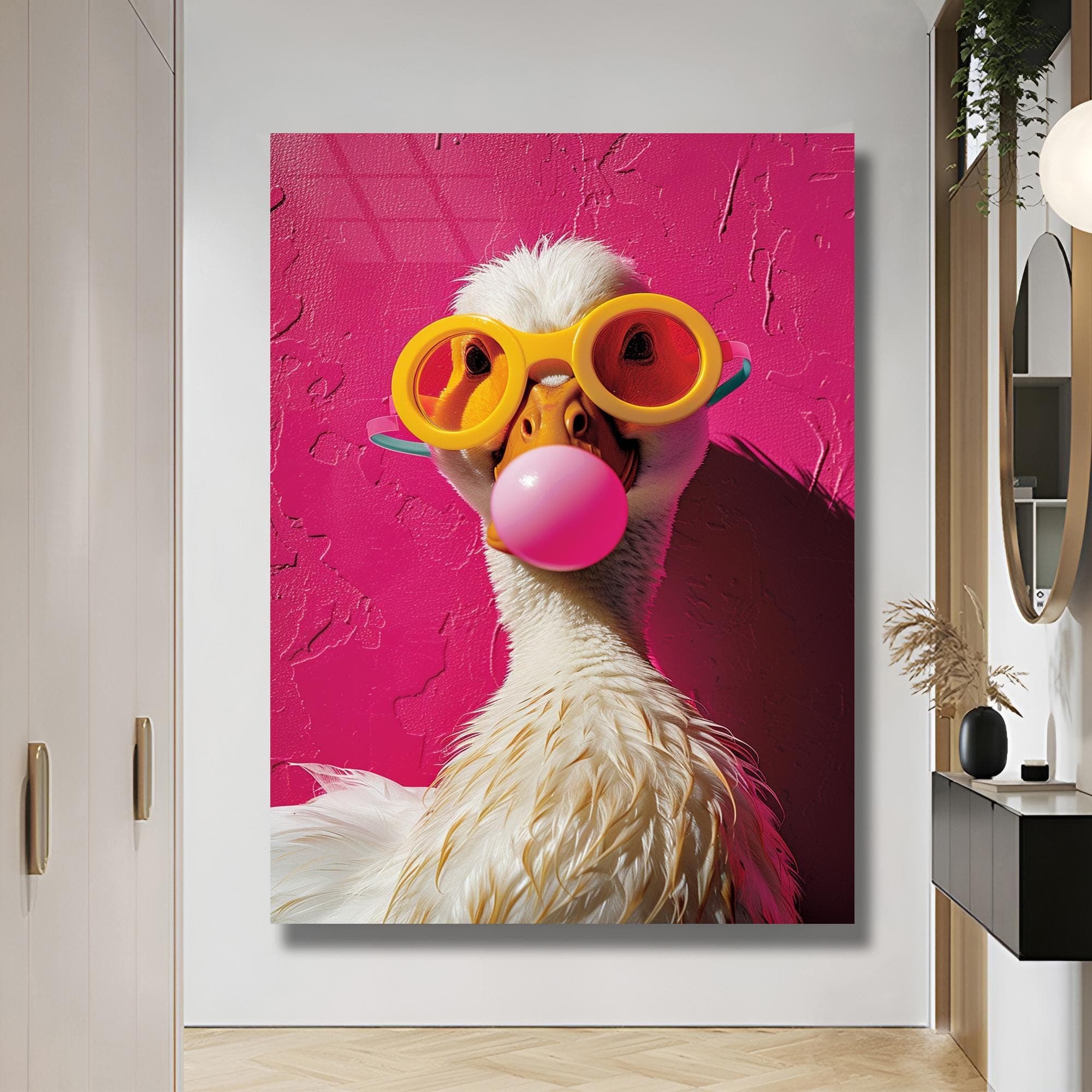 Duck Gift Duck Print Duck Wall Art Funny Animal Art Nursery Decor Gift for Kids Pet Gift Tempered Glass Art Large Artwork Framed Art - image 4