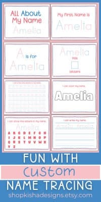 PreK Tracing Worksheet Custom Learn to Write Name Tracing Handwriting Practice Letter Tracing Busy Book Learning Binder Custom Tracing Sheet - image 2
