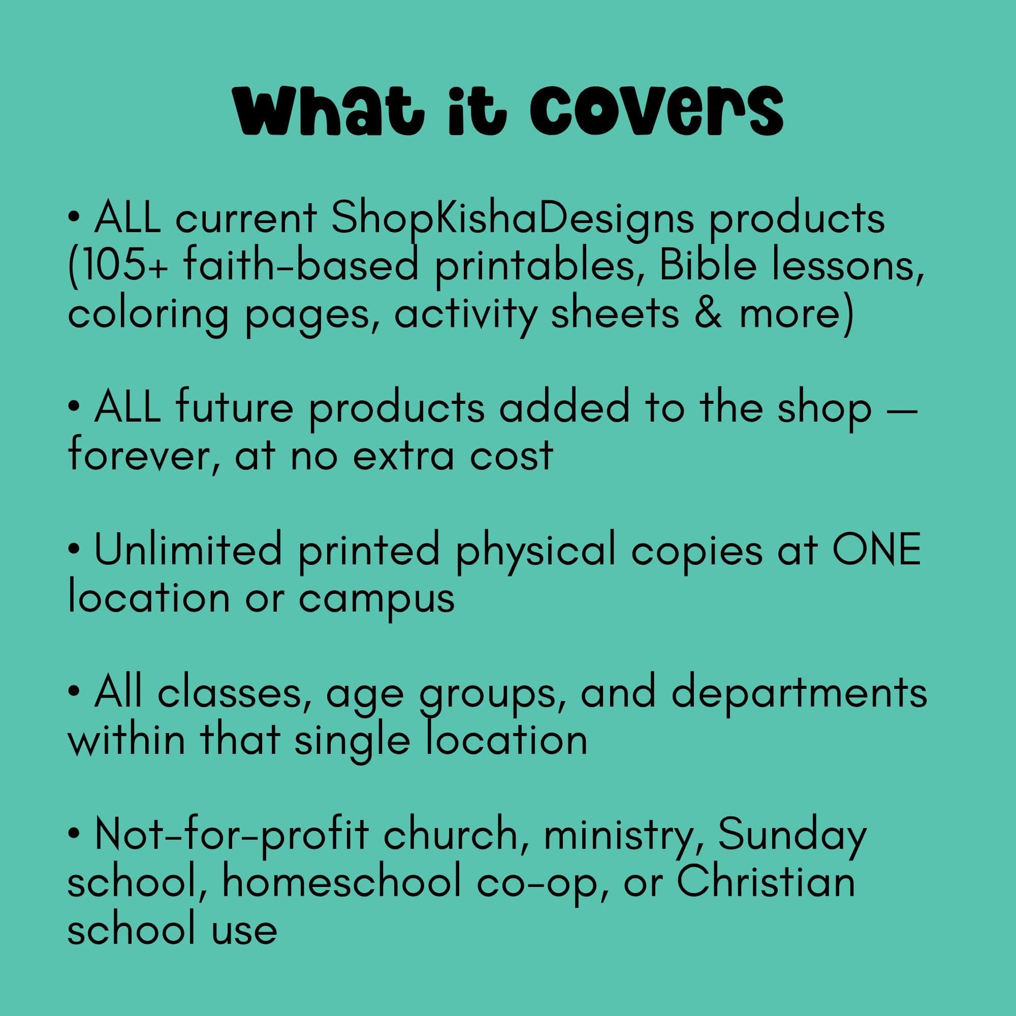 Church & School License | Extended Printing License | Sunday School Ministry License | Unlimited Use | All ShopKishaDesigns Products - image 4