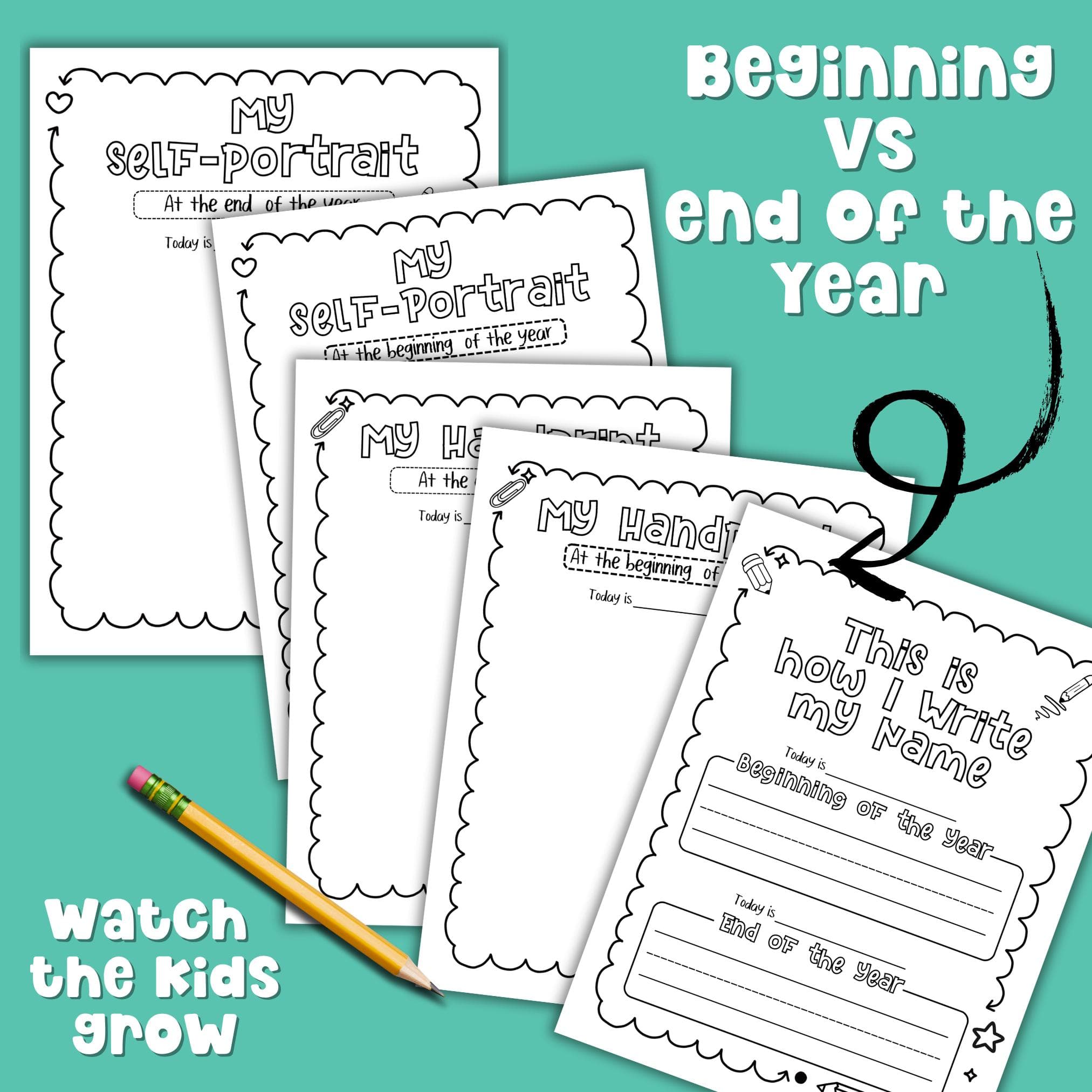 Printable School Year Keepsake with space for drawings, teacher messages, and favorite things. Fun end of year memory activity for PreK and Kindergarten.