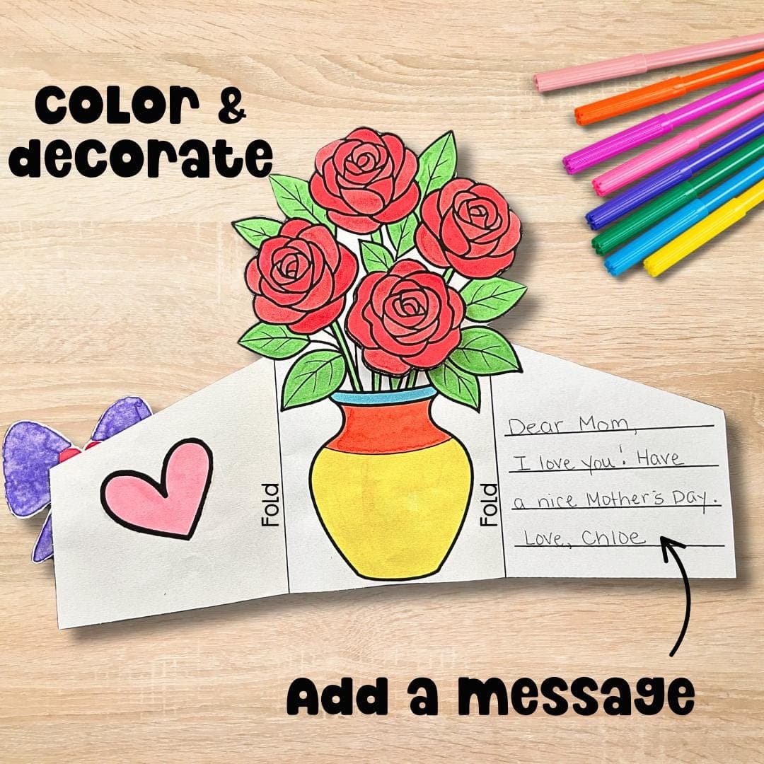Mothers Day Gift Coloring Bouquet