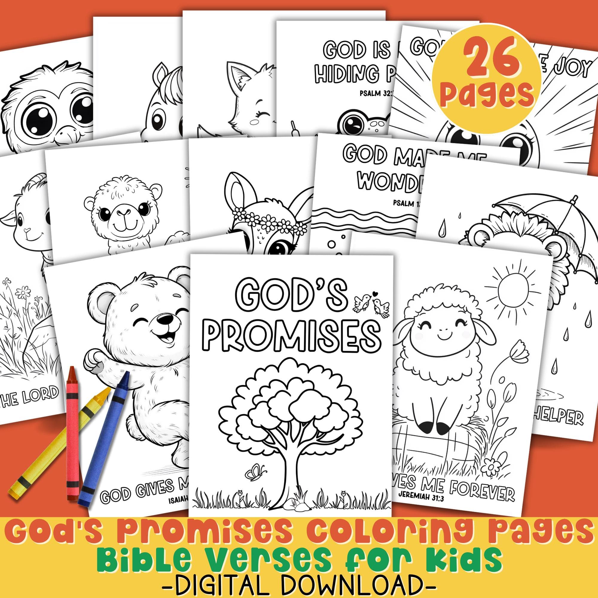 Gods Promise Bible Verse Coloring Printable Scripture Coloring Kid Sunday School Preschool Children Church Quiet Activity Kid Bible Study