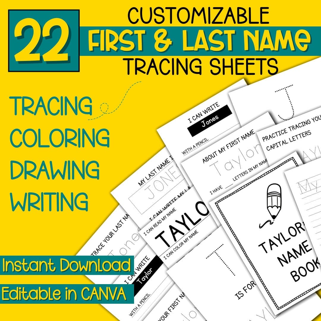 Editable Name Tracing Worksheet Name Practice Homeschool Morning Menu Handwriting Sheet Letter Tracing Preschool Worksheet Writing Name