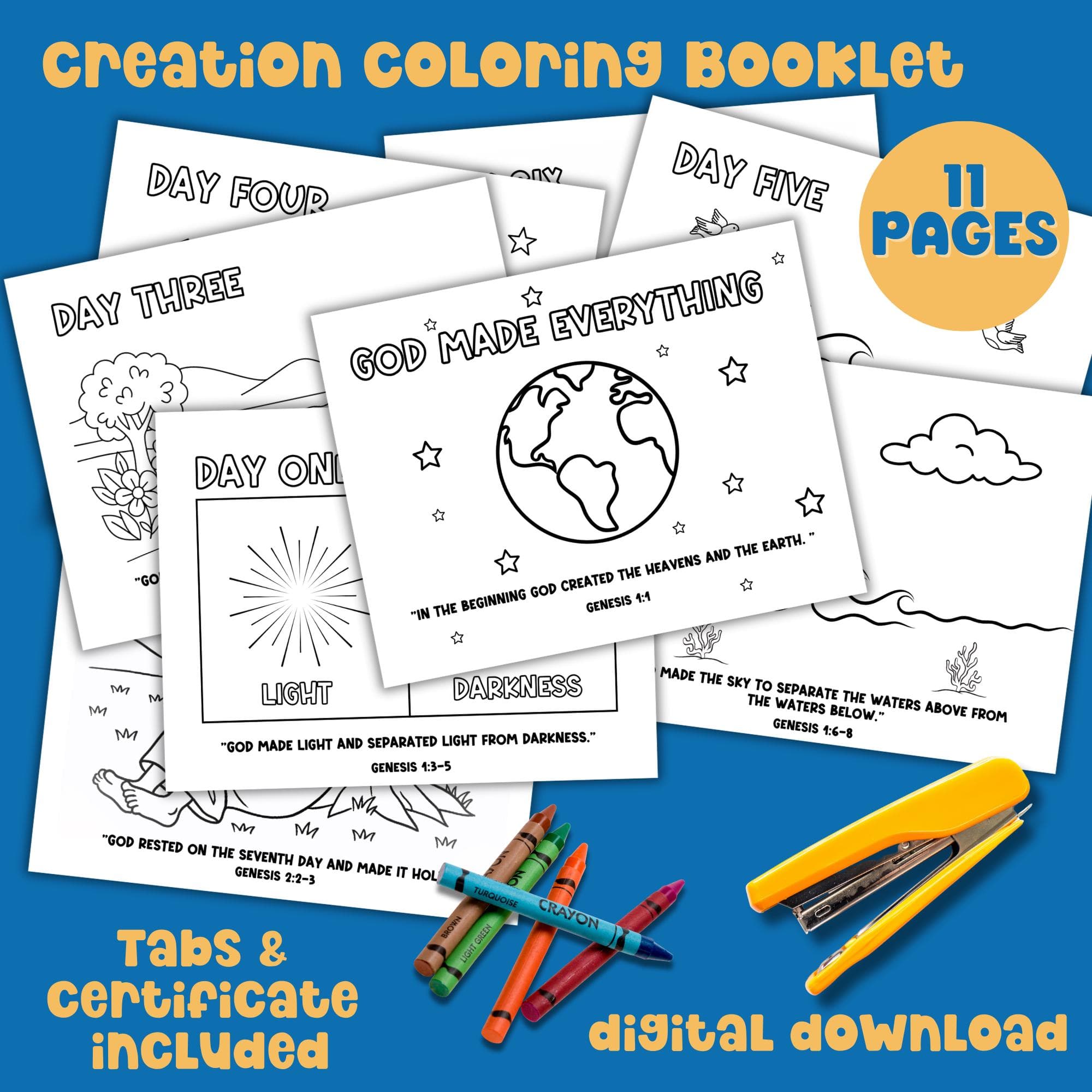 Creation Story Coloring Book: Genesis Bible Study, Sunday School PDF Download
