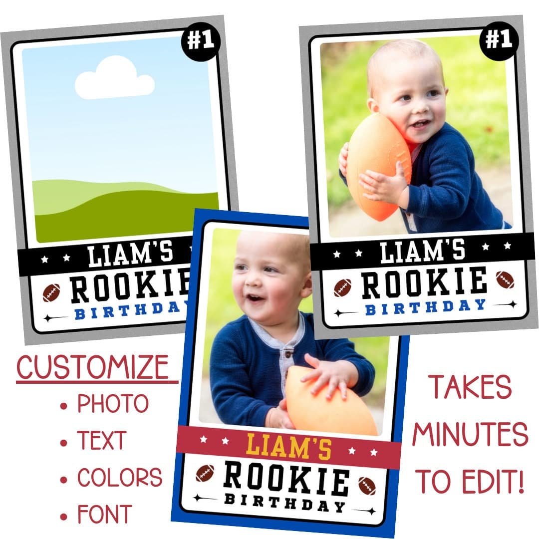 First Birthday Football Trading Card