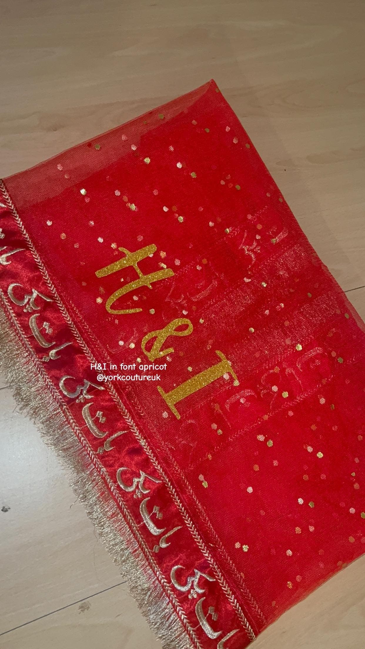 Baat pakki Red dupatta scarf veil Wedding dupatta Shaadi Engagement Bridal to be Dupatta for Entrance and Rukhsati - image 4