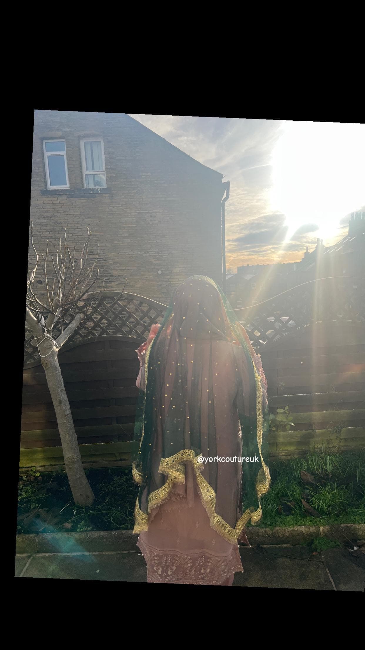 Personalised Green Rukhsati Dupatta Scarf Nikkah Bride Dulhan Mehndi Shaadi Pakistani veil Gotta net 75 x 35 inches - image 5