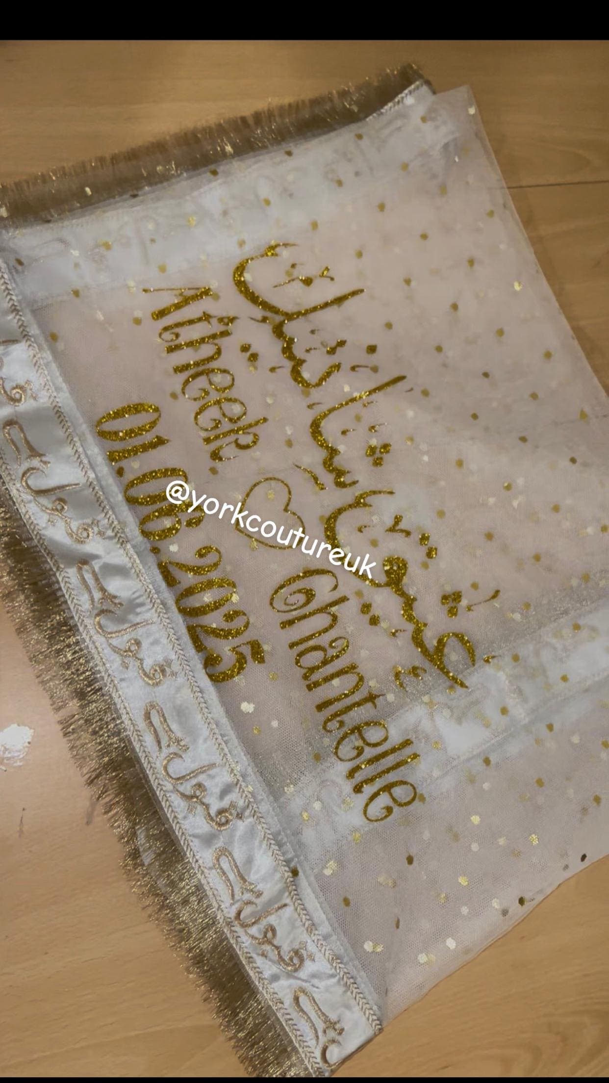 Personalised Bridal veil Qabool hai dupatta Border Kiran Lace Bridal Dupatta for Entrance Rukhsati and Shaadi Dulhan veil Wedding - image 3