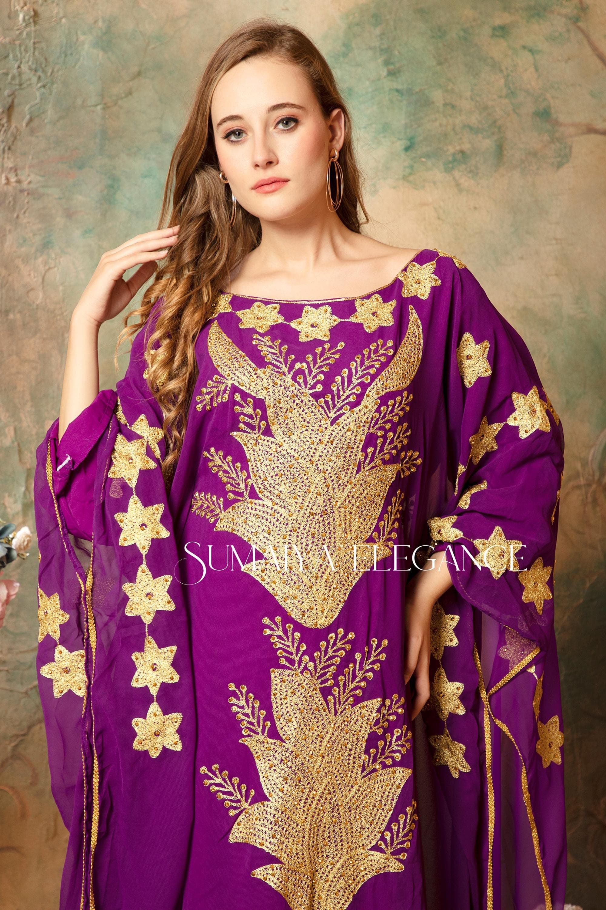 Hand Beaded Abaya Dress, Moroccan Dubai Kaftan, Party Wedding Gown - image 3