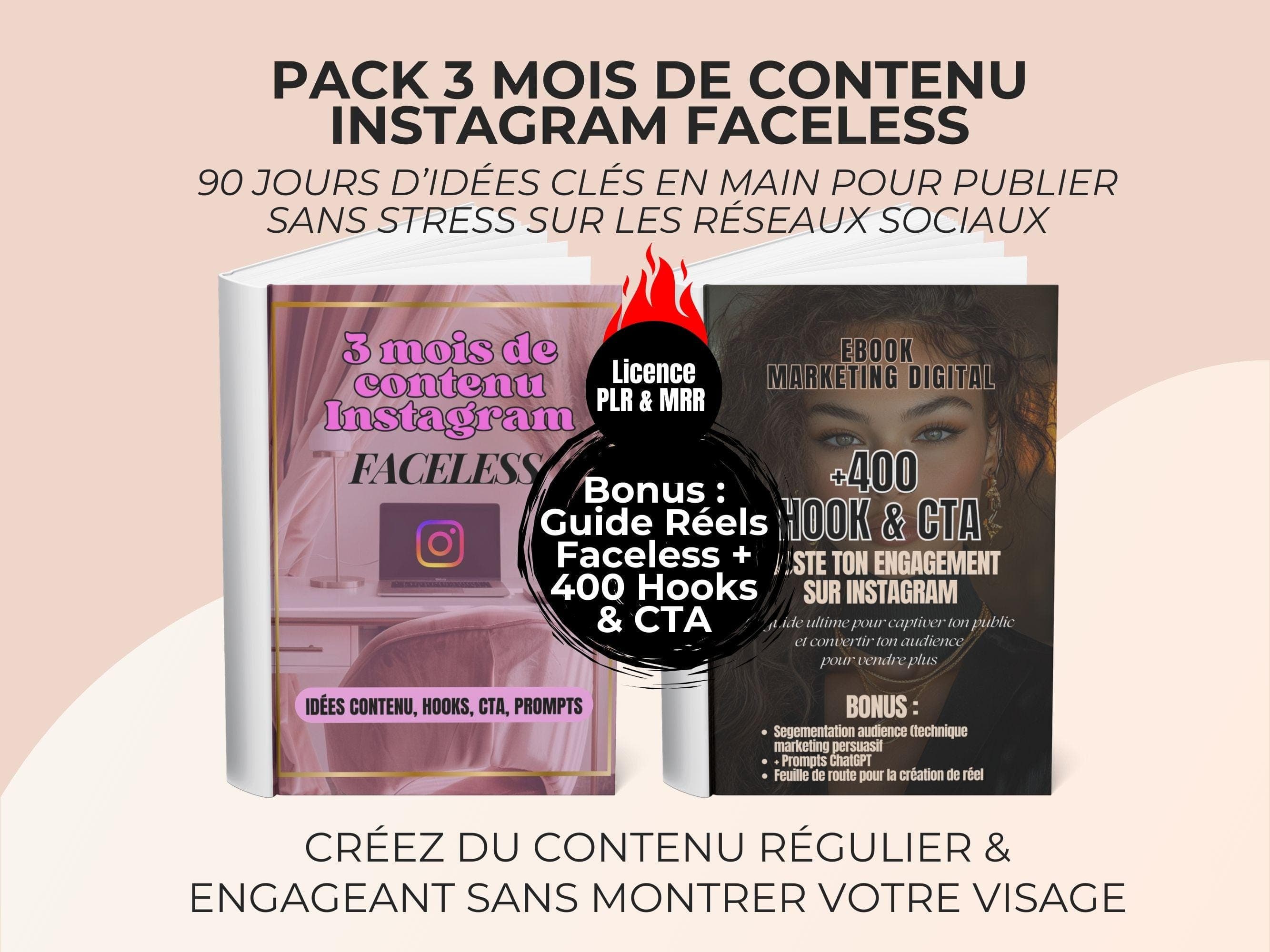 3 mois de contenu Instagram faceless marketing, planning 90 jours d’idées clés en main réseaux sociaux | Stratégie anonyme