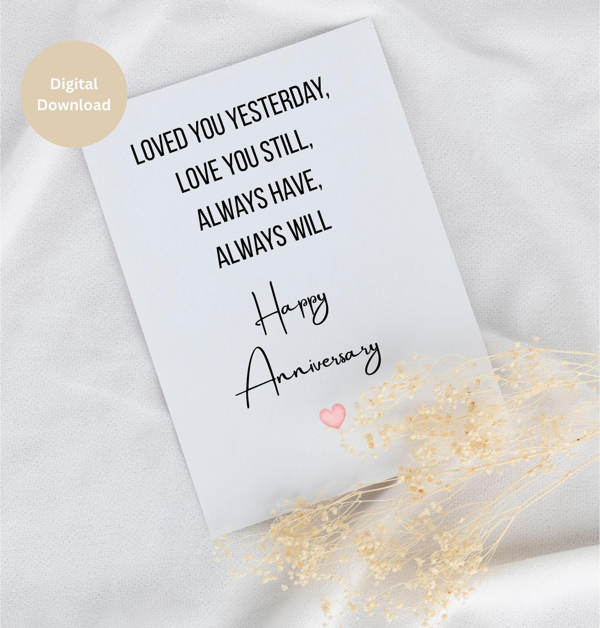 Printable Anniversary Card for Husband/Wife, Romantic Love Card, Happy Anniversary Card for Him or Her, Instant Download,Digital Anniversary - image 3