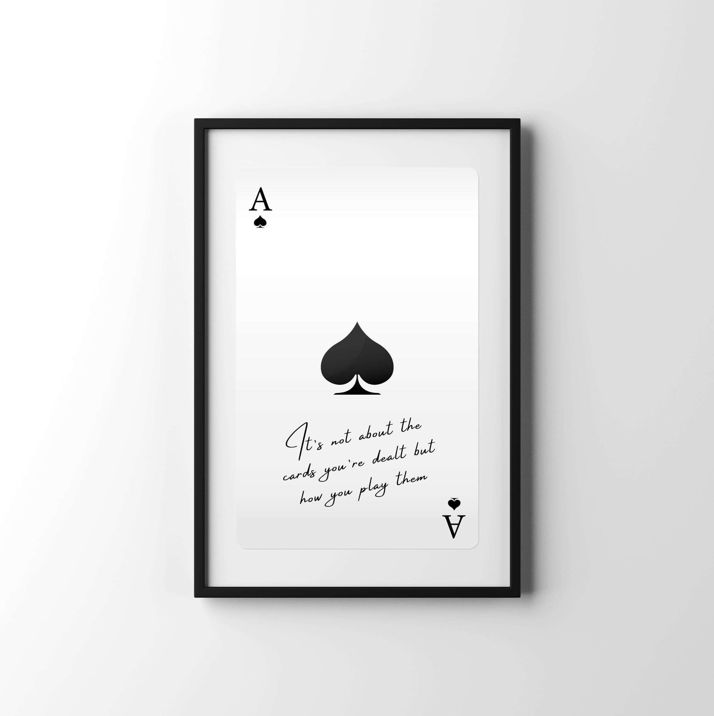 Ace Of Spades Print, Retro Playing Card Wall Art, Inspiring Quote Poster,Ace Card Wall Decor,Trendy Aesthetic Preppy Room Decor,Instant Gift
