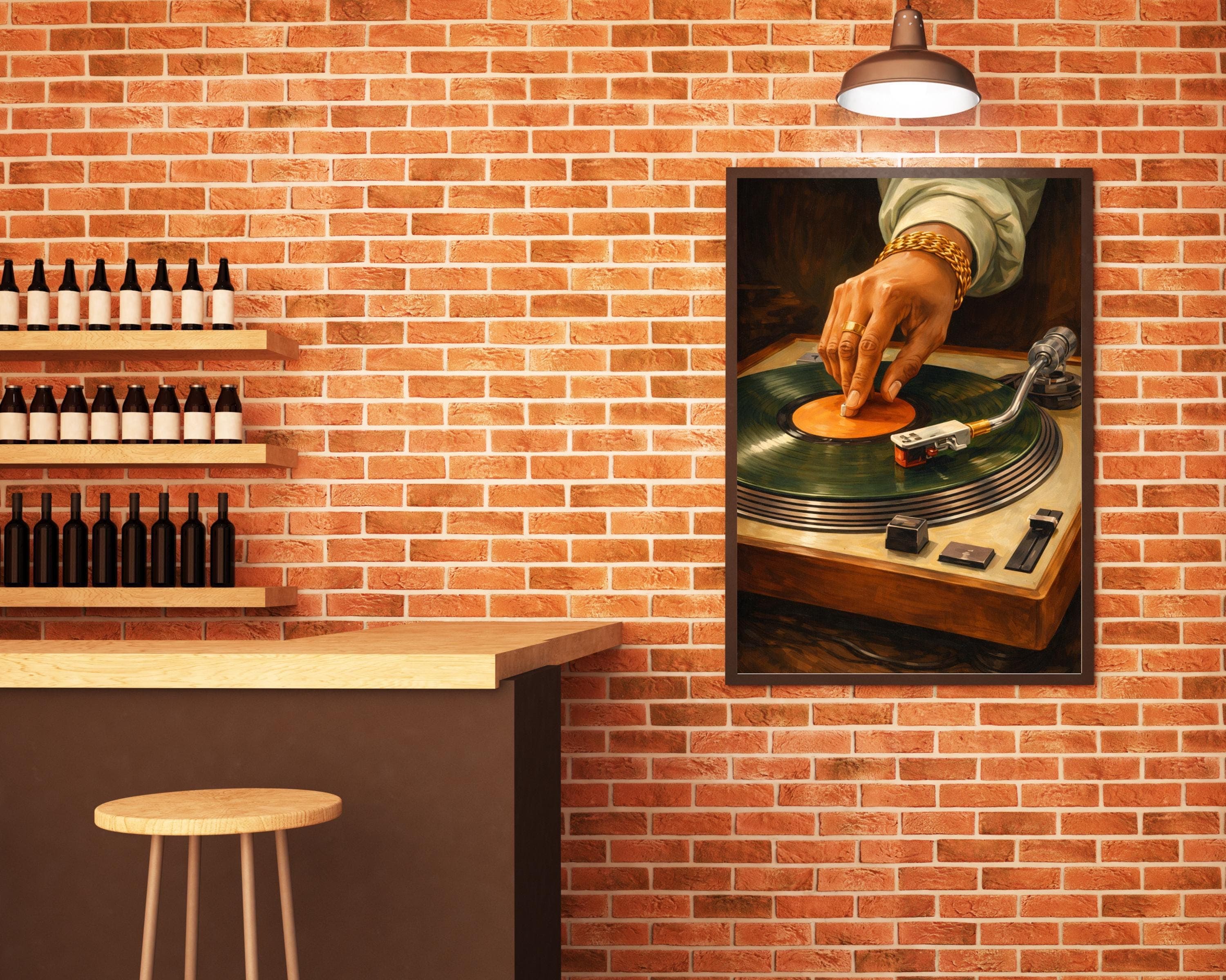 Vinyl Record Player Poster, Retro Music Wall Decor, Vintage DJ Turntable Oil Painting, Hip Hop Art Print, Soul Music Lover, Digital Download - image 4