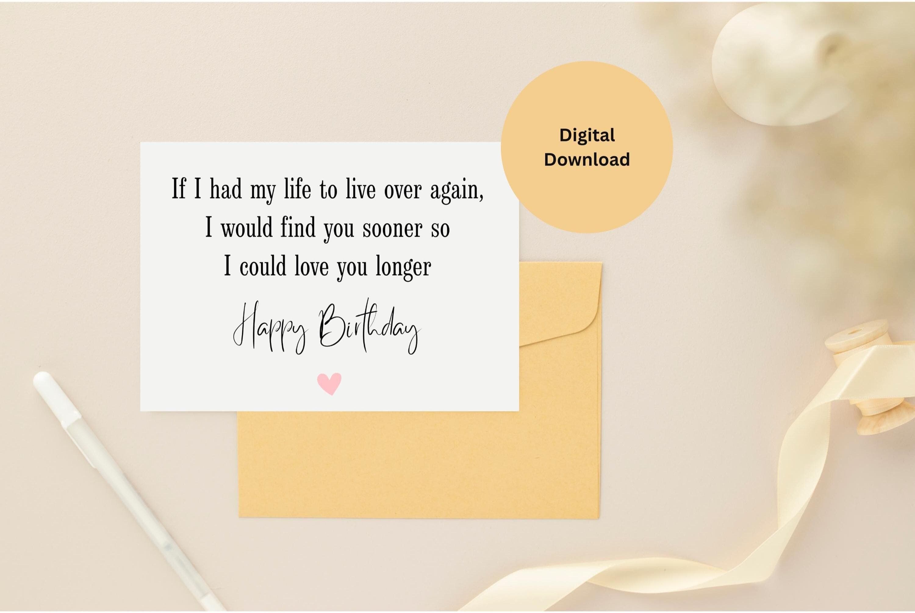 Happy Birthday Husband/Wife/Partner, Birthday Card for Him/Her, Romantic Birthday Card Printable, Love Quote Card, Minimal Birthday Card,Pdf - image 3