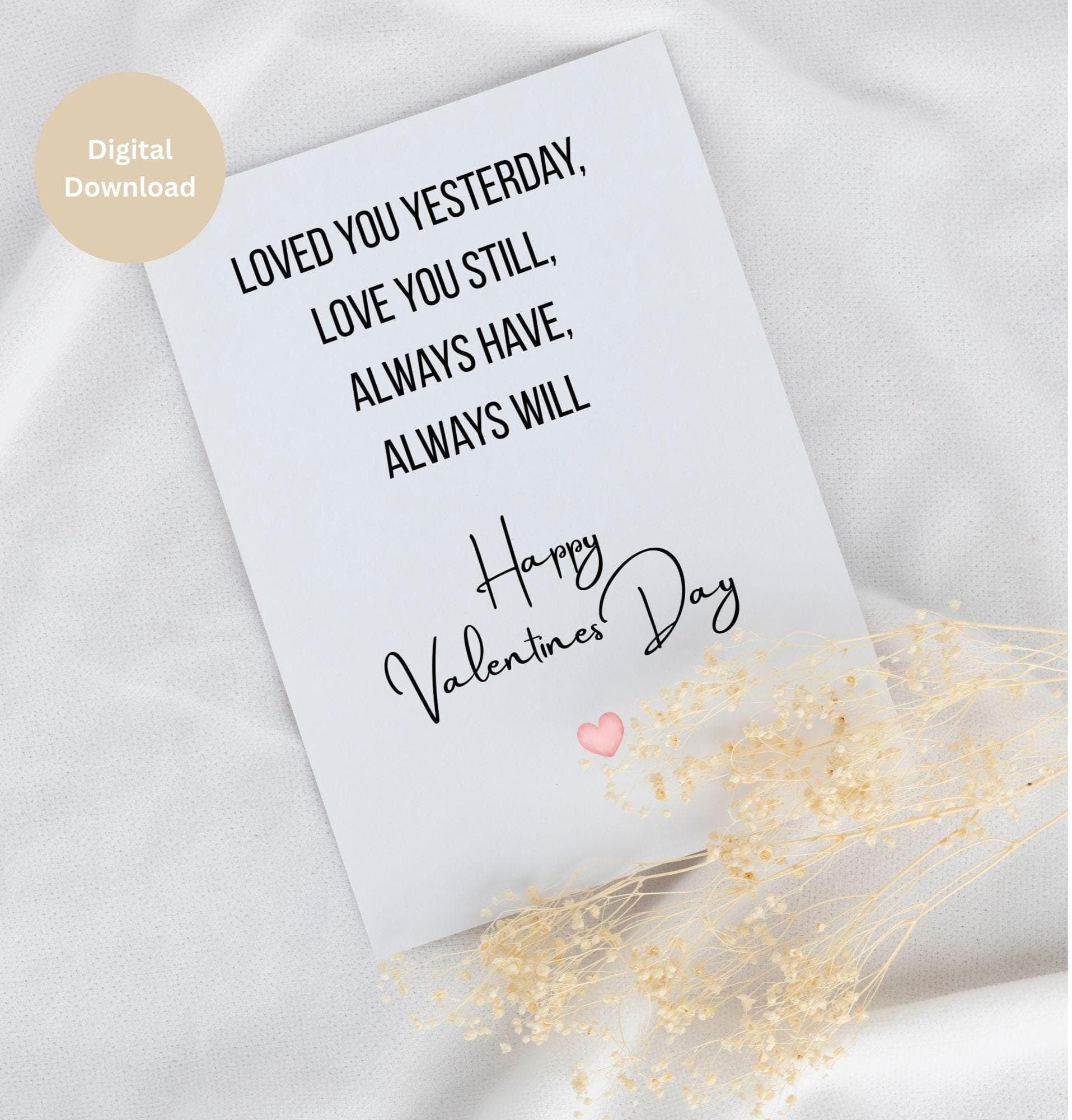 Printable Valentines Day Card, Romantic Love Card, Happy Valentines Day Card for Boyfriend or Girlfriend, Valentine Card for Husband or Wife - image 3