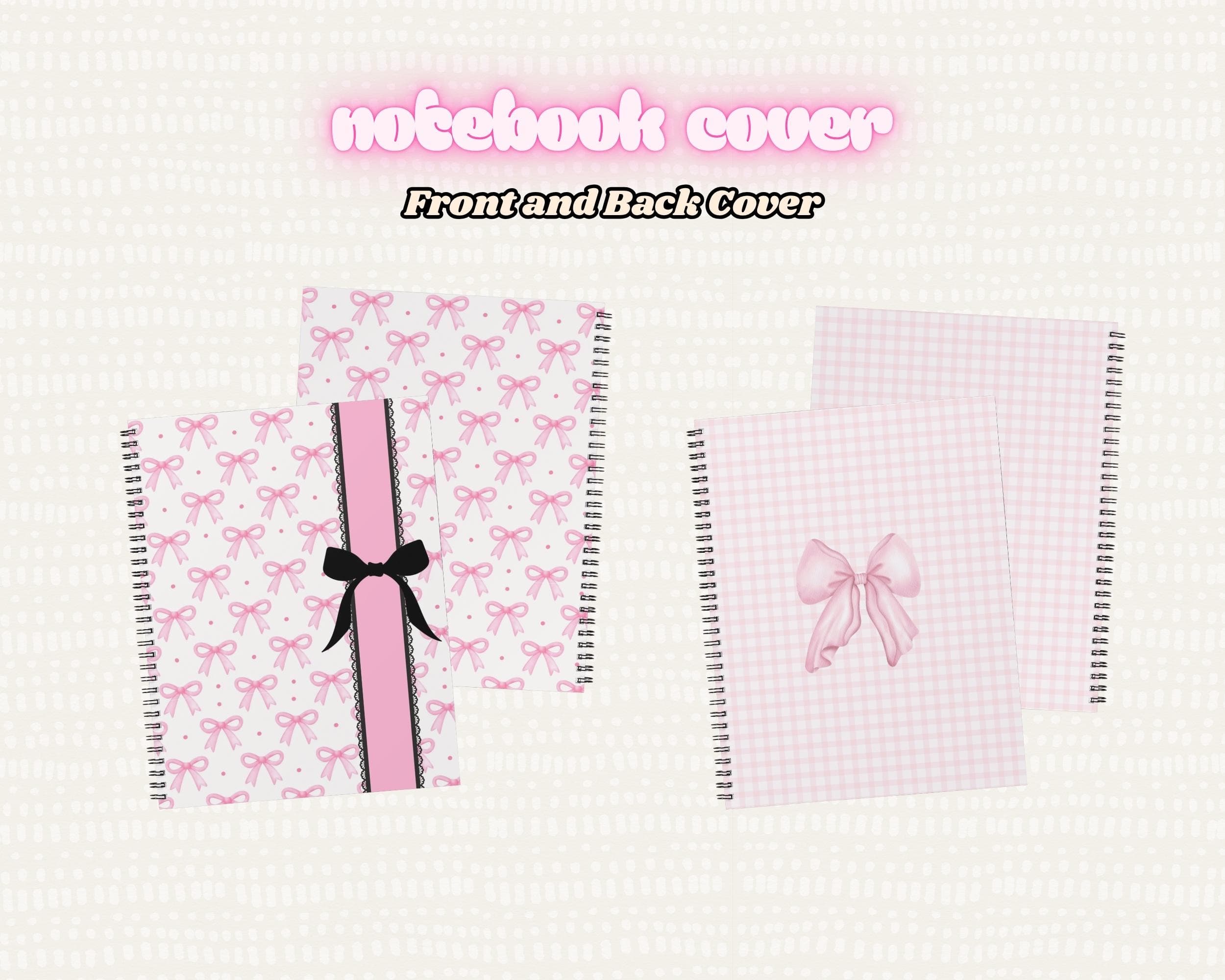 Coquette Notebook Printable, Ribbon Notebook Template, Digital Notebook, Coquette Notebook Cover, Ribbon Lace Notebook, Bow Journal Cover - image 3