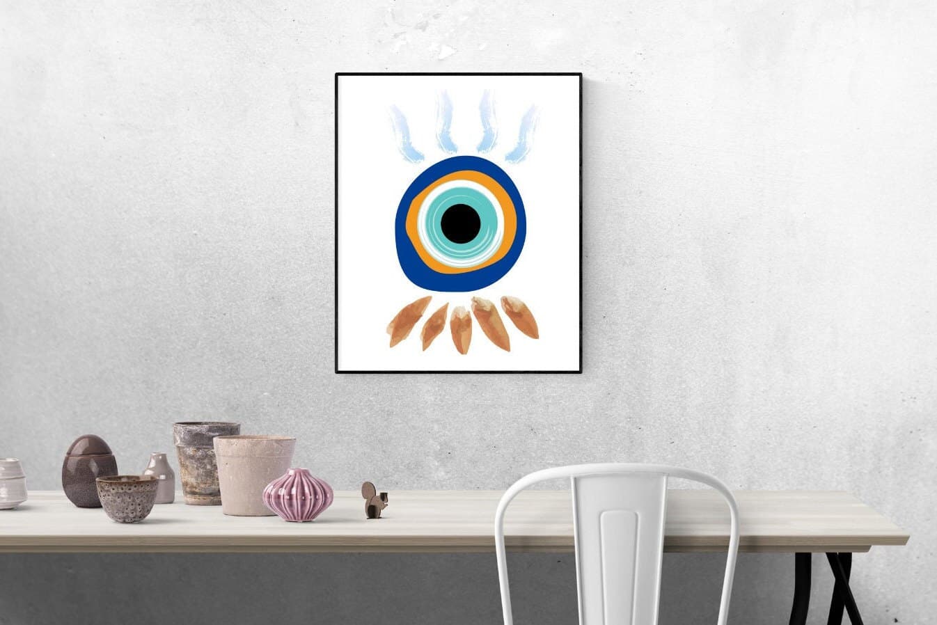 Evil Eye Wall Art, Blue Evil Eye, Greek Evil Eye,Turkish Evil Eye Art,Printable Evil Eye,Nazar Wall Art Prints,Nazar wall art decor,Bohemian - image 5