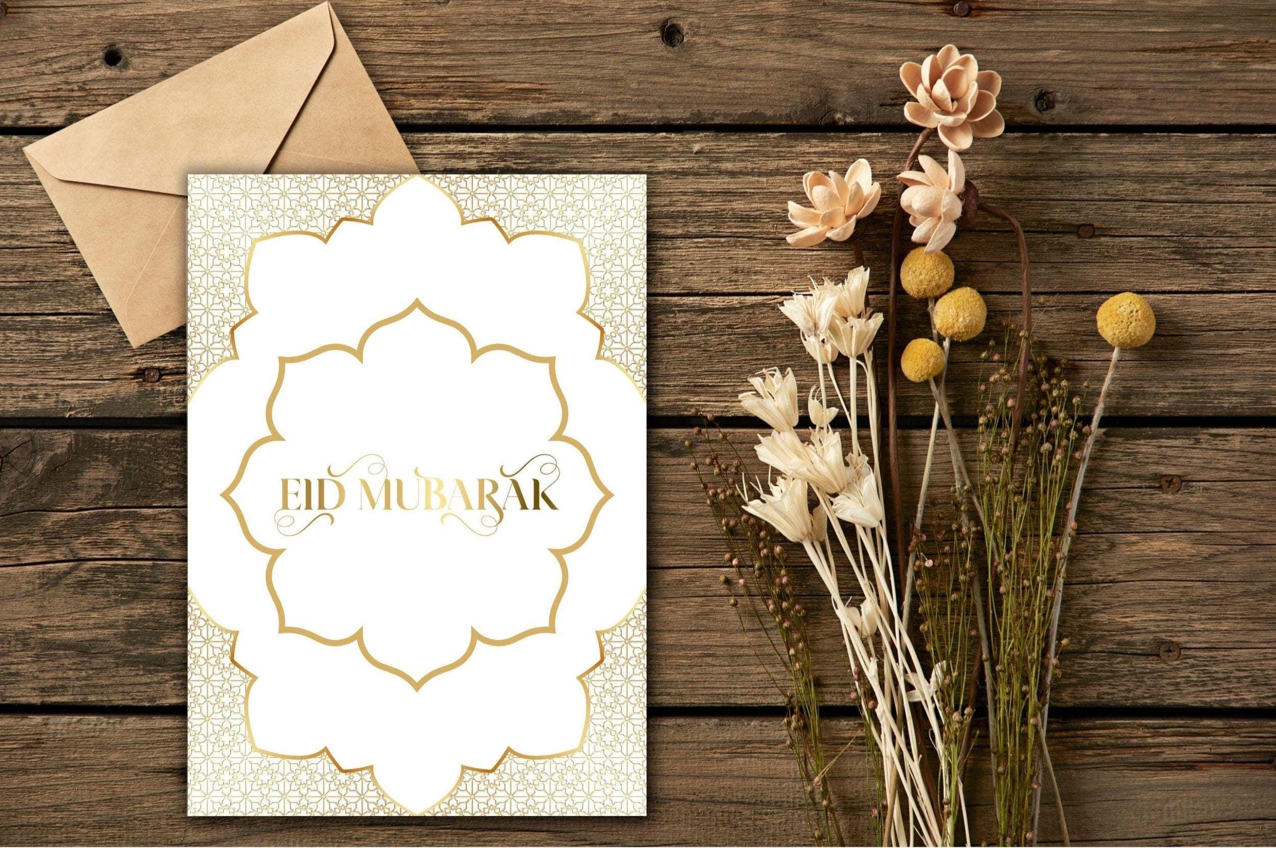Printable Eid Mubarak Card, Islamic Greeting Card, Ramadan Kareem, Eid Al-Fitr, Eid Al-Adha, Eid Wish Card, Muslim Holiday Tradition Card - image 3