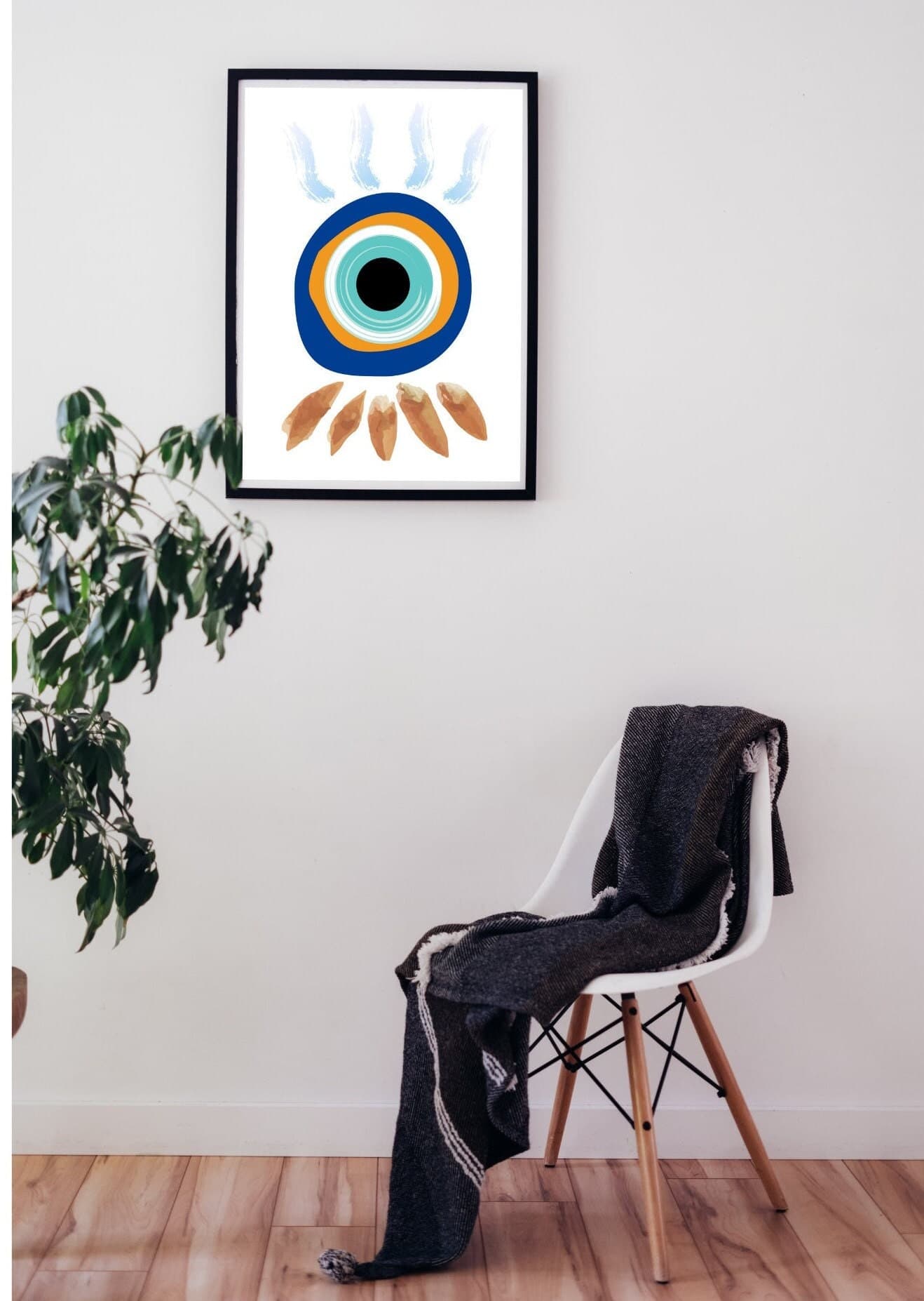 Evil Eye Wall Art, Blue Evil Eye, Greek Evil Eye,Turkish Evil Eye Art,Printable Evil Eye,Nazar Wall Art Prints,Nazar wall art decor,Bohemian - image 4