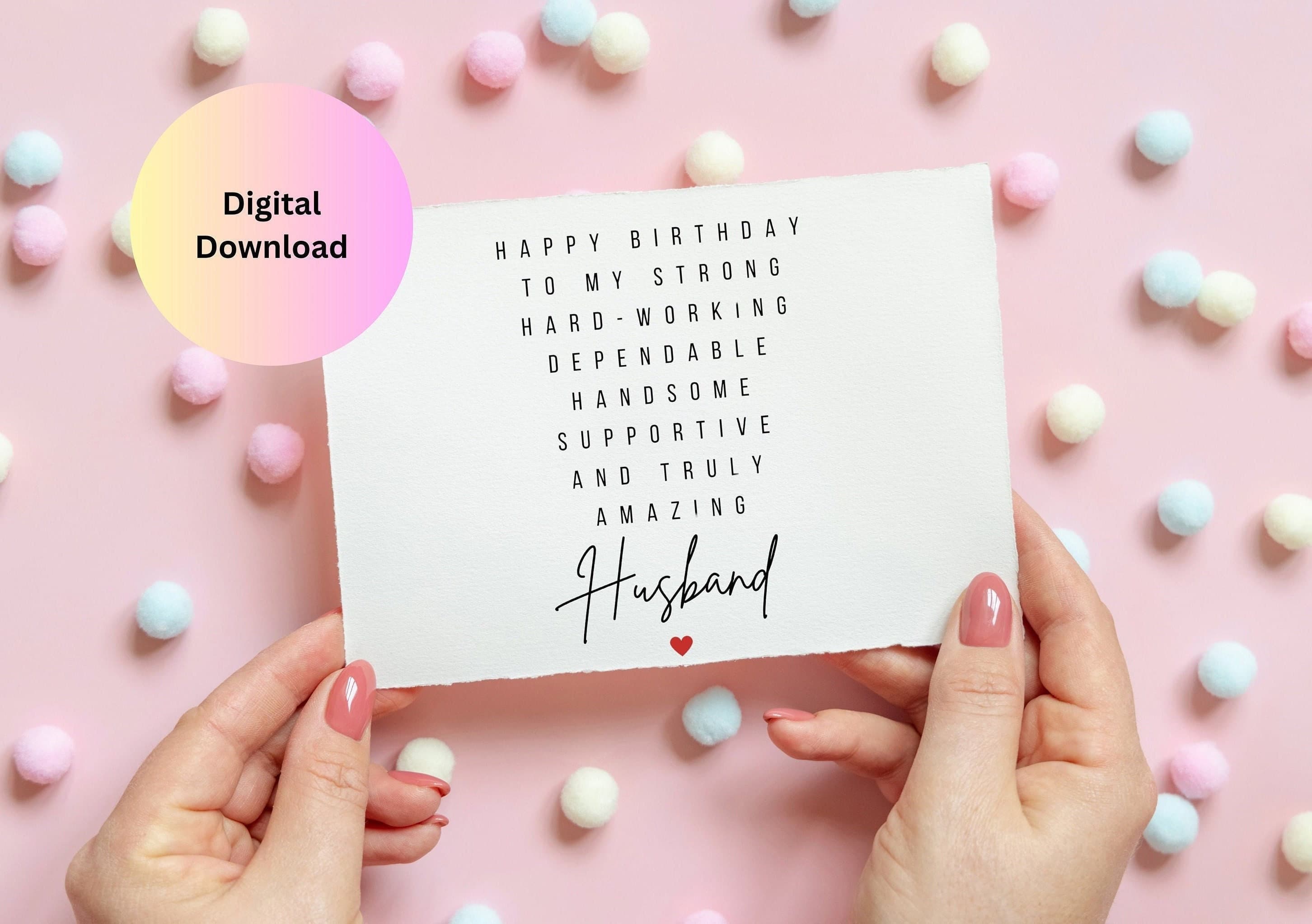 Birthday Card for Hubby,Happy Birthday Husband/Soulmate,Special Gift for Husband‘s Birthday,Romantic Birthday Card Printable,Digital File - image 3
