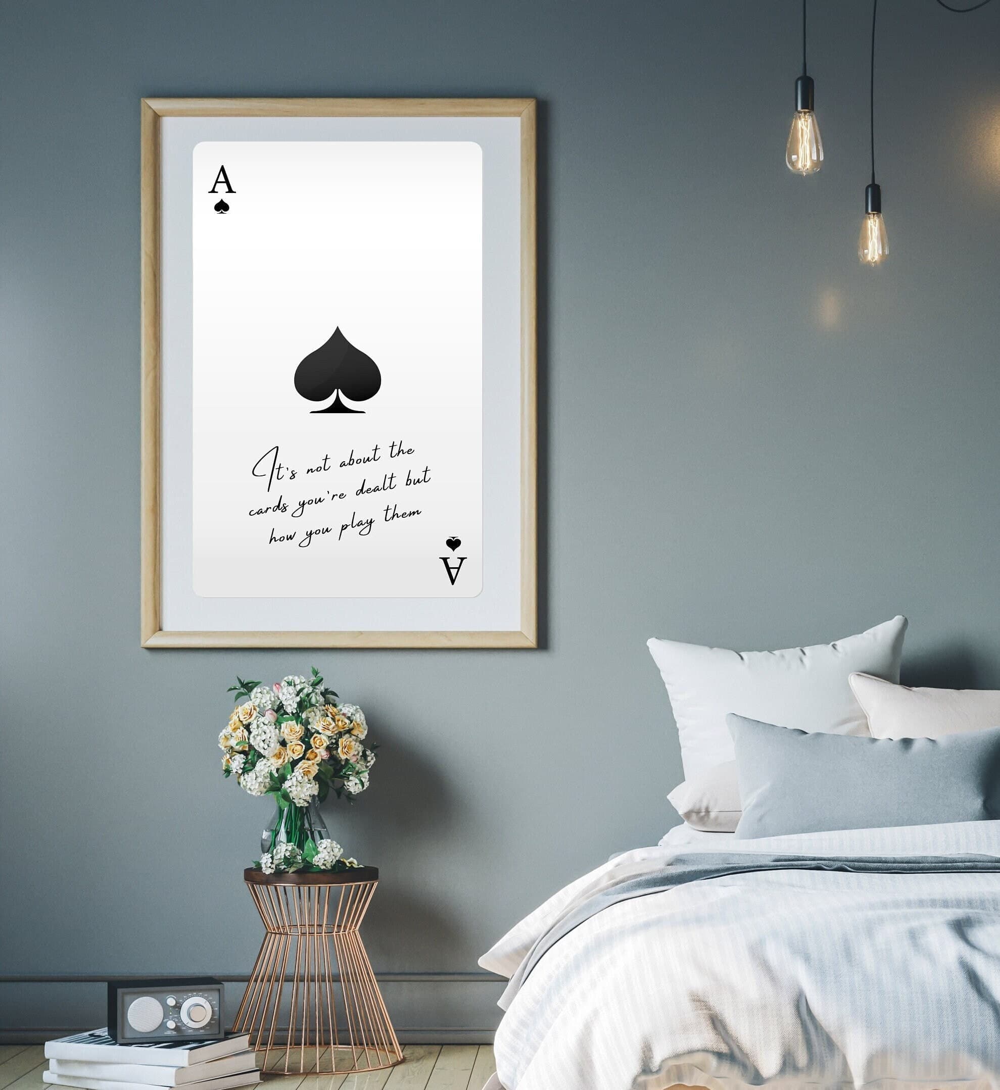 Ace Of Spades Print, Retro Playing Card Wall Art, Inspiring Quote Poster,Ace Card Wall Decor,Trendy Aesthetic Preppy Room Decor,Instant Gift - image 4