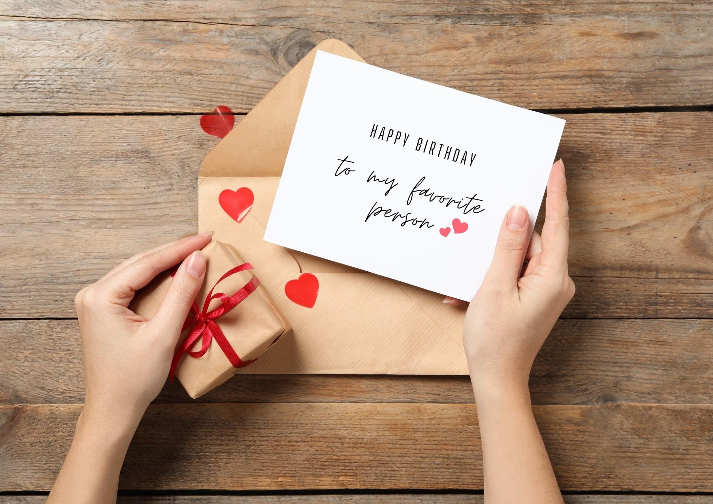 Happy Birthday To My Favorite Person, Birthday Card for Boyfriend,Girlfriend,Husband,Wife, Romantic Greeting Card, Minimalist Card, Digital - image 4