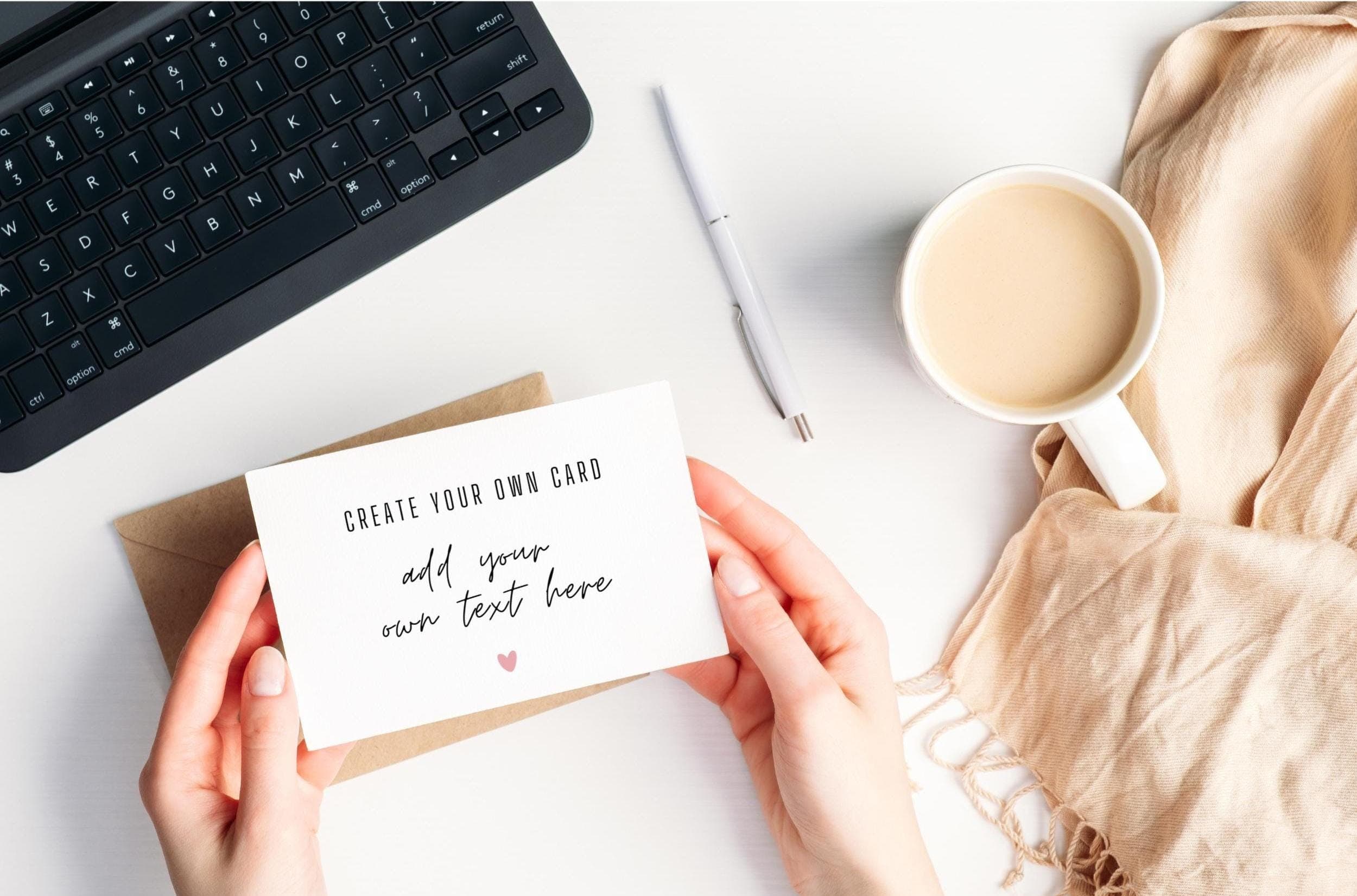 Custom Printable Card,Personalized Greeting Card,Digital Download, 5x7 or 7x5,Create your own card,Add your own text, Valentines Day Card - image 5