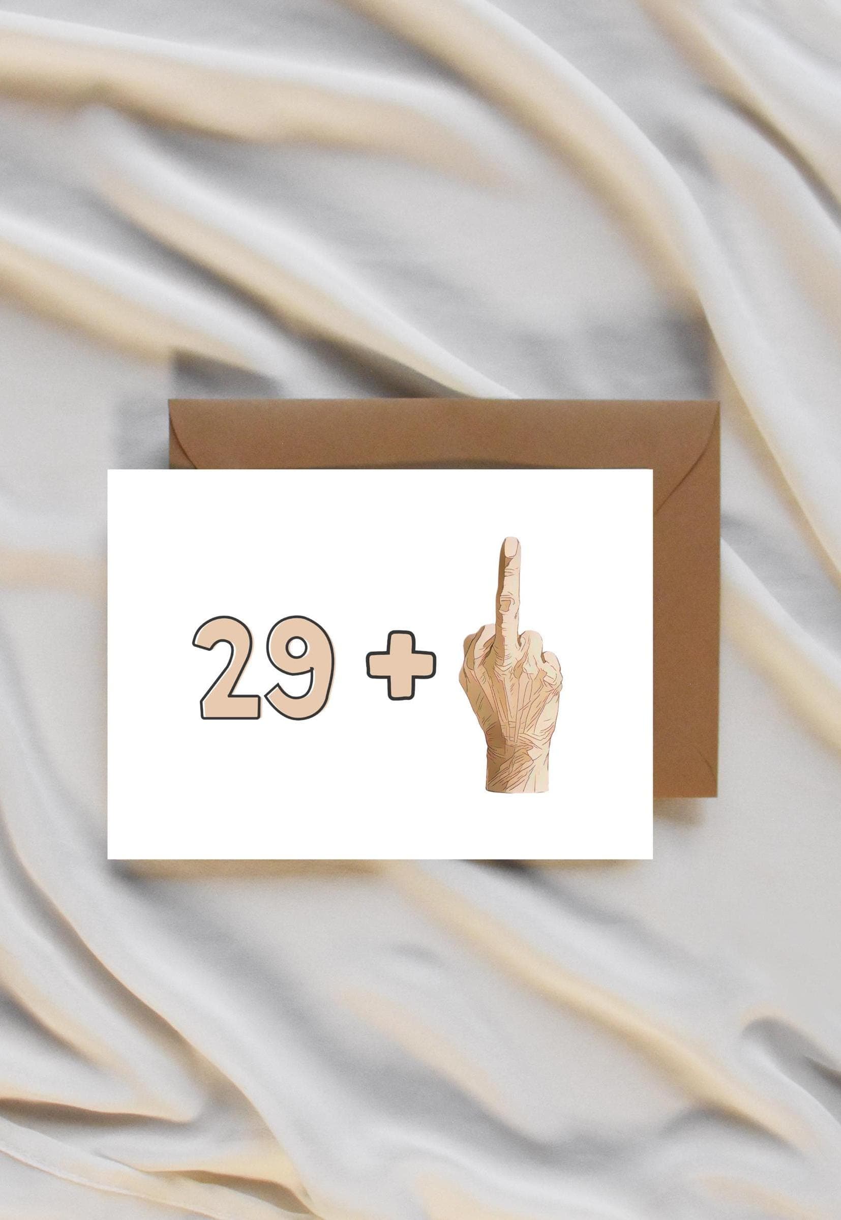 Funny 30th Birthday Card, Birthday Card Printable,29 Plus Middle Finger Joke Card,Adult Humor Greeting Card,Instant Download,Card for friend - image 4