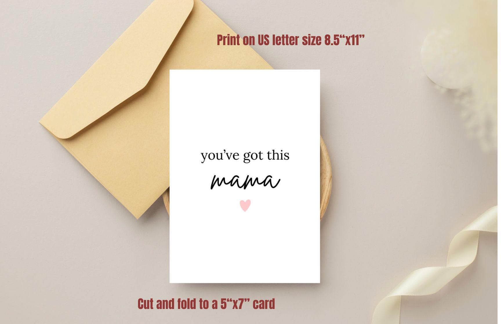 You've Got This Mama Printable Card - Encouragement Card for Moms - Digital Download - New Mom Gift - Mental Health Support - Instant PDF - image 5