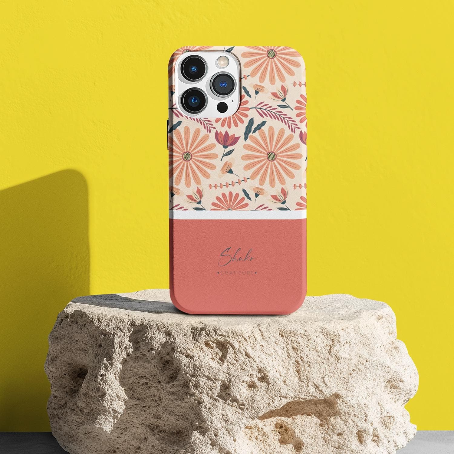 Floral Shukr Gratitude iPhone Case, Boho Daisy Cover