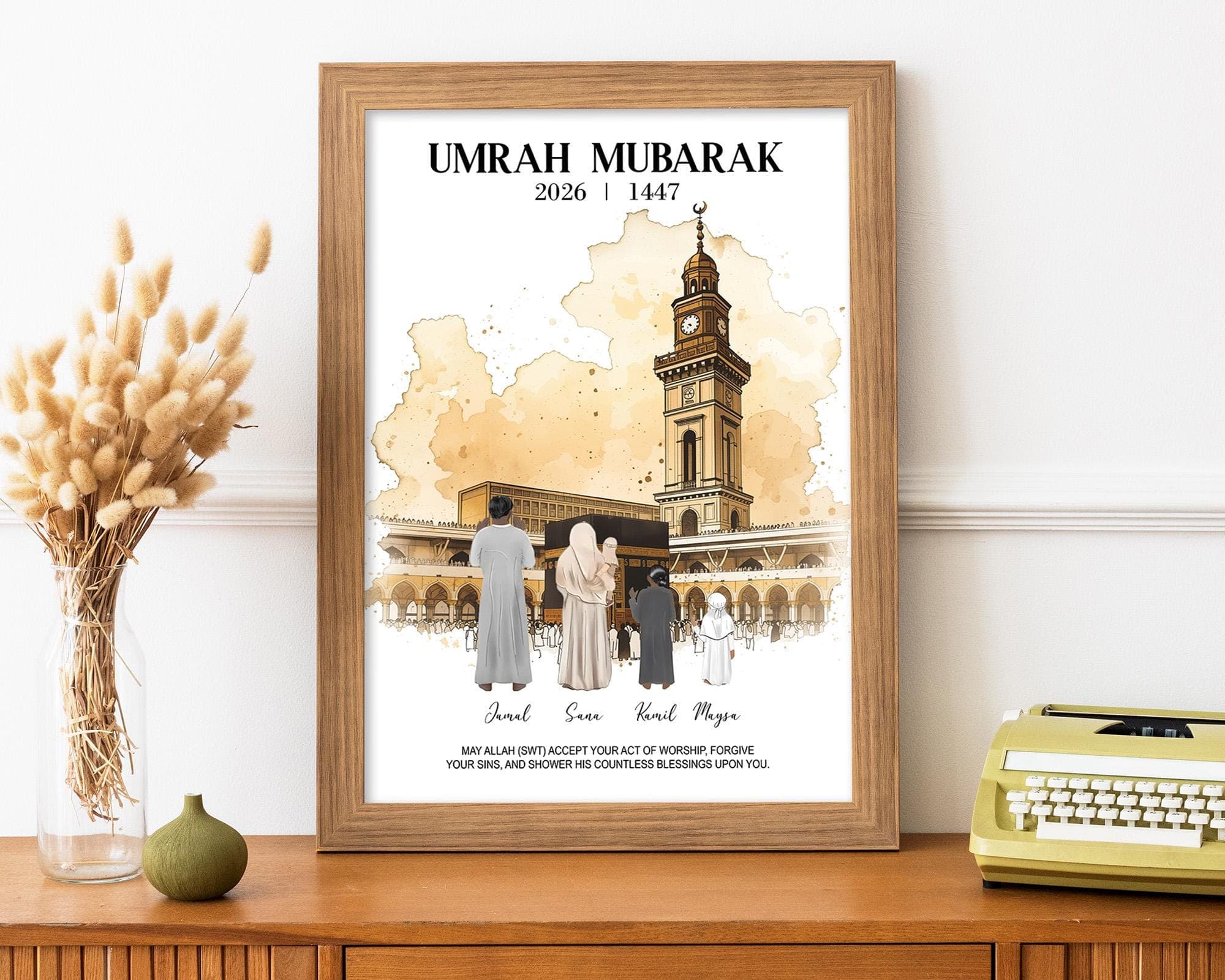 Custom Umrah Gift, Personalized Hajj and Umrah Print, Islamic Art Souvenir, Umrah Mubarak Poster, Digital Download Home Decor, Omra Moubarak - image 5