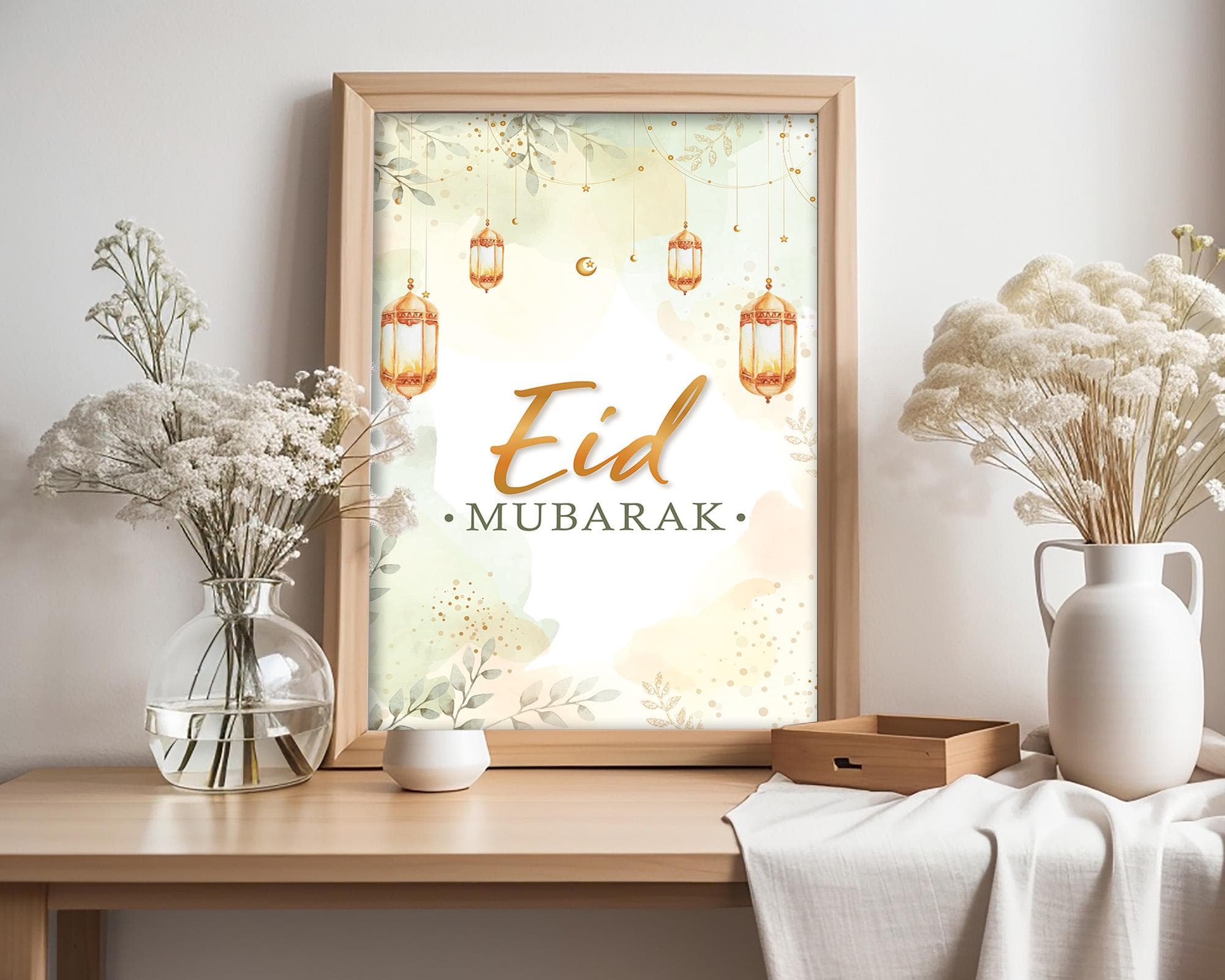 Ramadan Mubarak Wall Art Digital Download, Islamic Printable Poster, Minimalist Muslim Decorations, Modern Muslim Home Decor