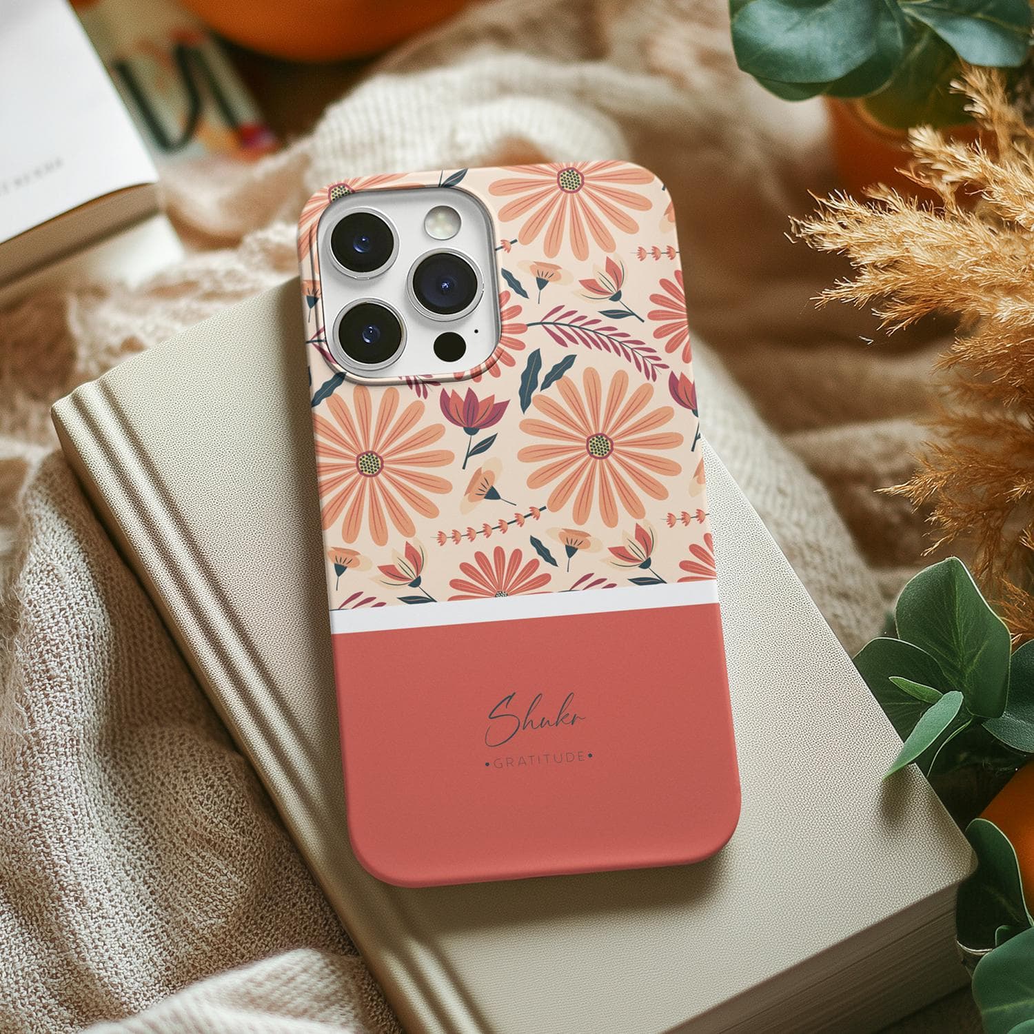 Floral Shukr Gratitude iPhone Case, Boho Daisy Cover - image 3