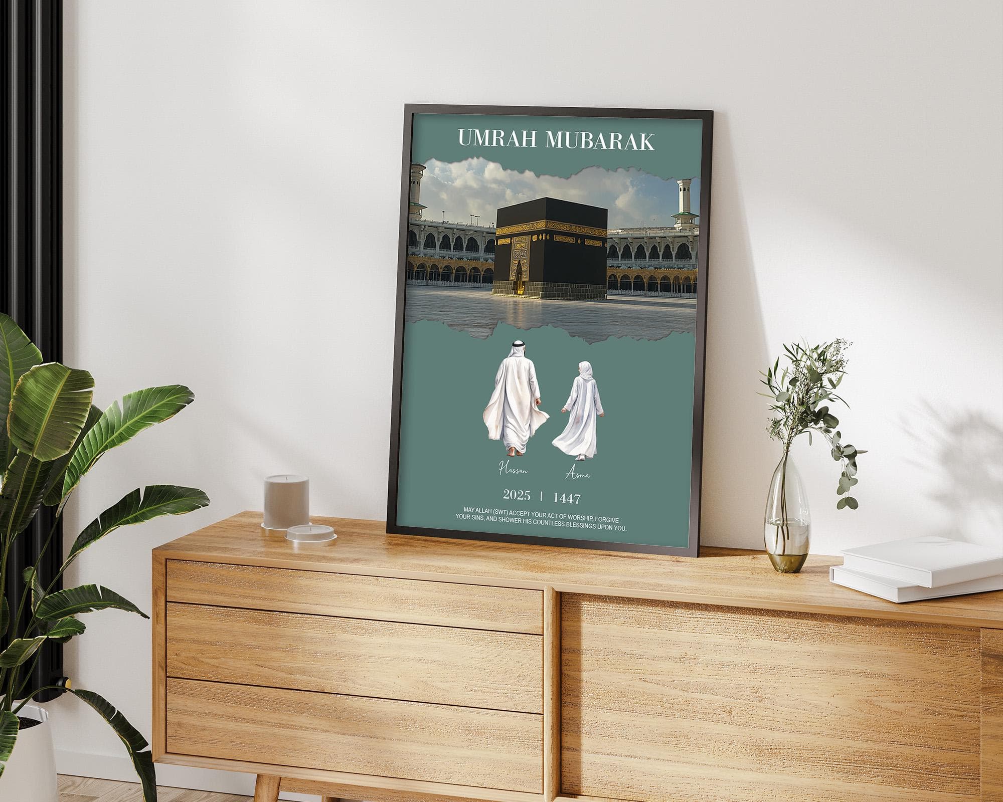 Custom Umrah Gift Digital Art, Personalised Mubarak Print, Islamic Wall Decor, Instant Download - image 5